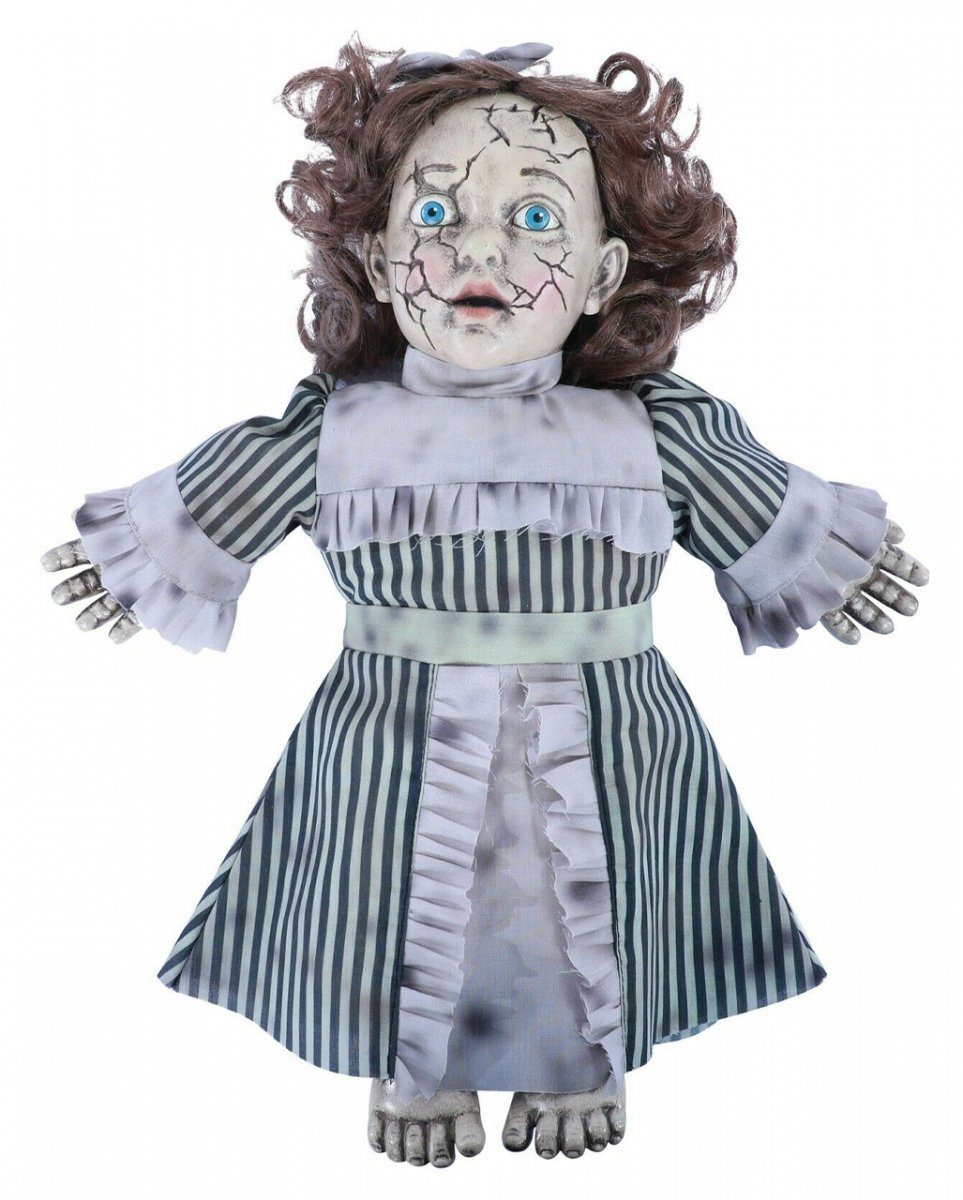 Horror-Shop Dekofigur Besessene Horror Puppe Betty mit Sound als Hallowe