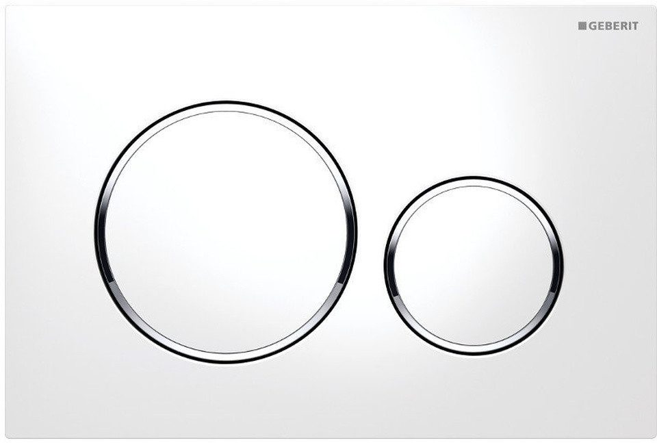 GEBERIT Betätigungsplatte SIGMA20 Betätigungsplatte für 2-Mengen-Spülung, weiß Glanz/Chrom, Geberit-115-882-KJ-1