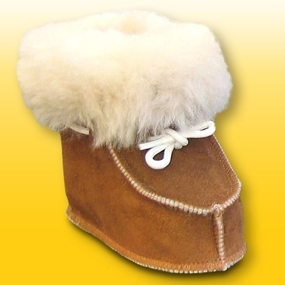 Heitmann Felle Baby Lammfellschuhe camel – Naturprodukt aus echtem Schaflammfell Lauflernschuh Lammfell