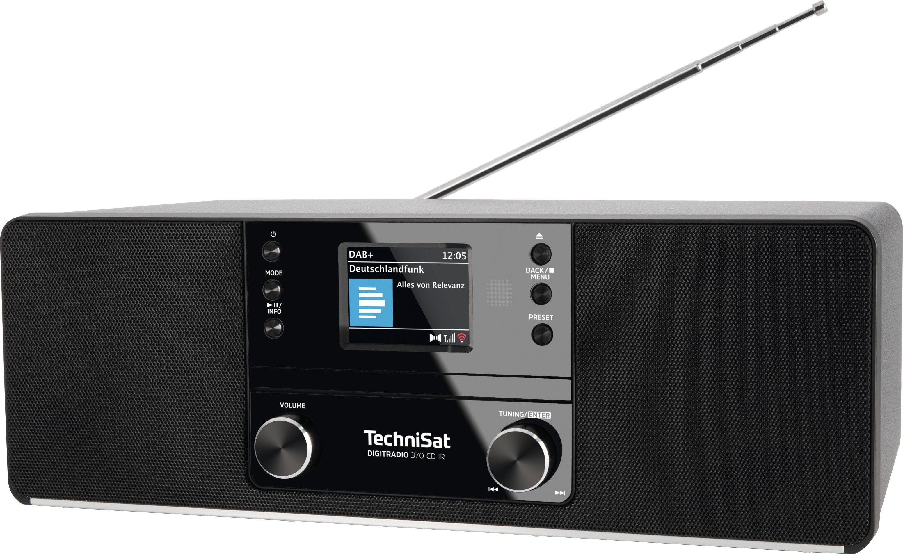 TechniSat DIGITRADIO 370 CD IR Digitalradio UKW 10 W) RDS, (DAB), schwarz mit (Digitalradio (DAB)