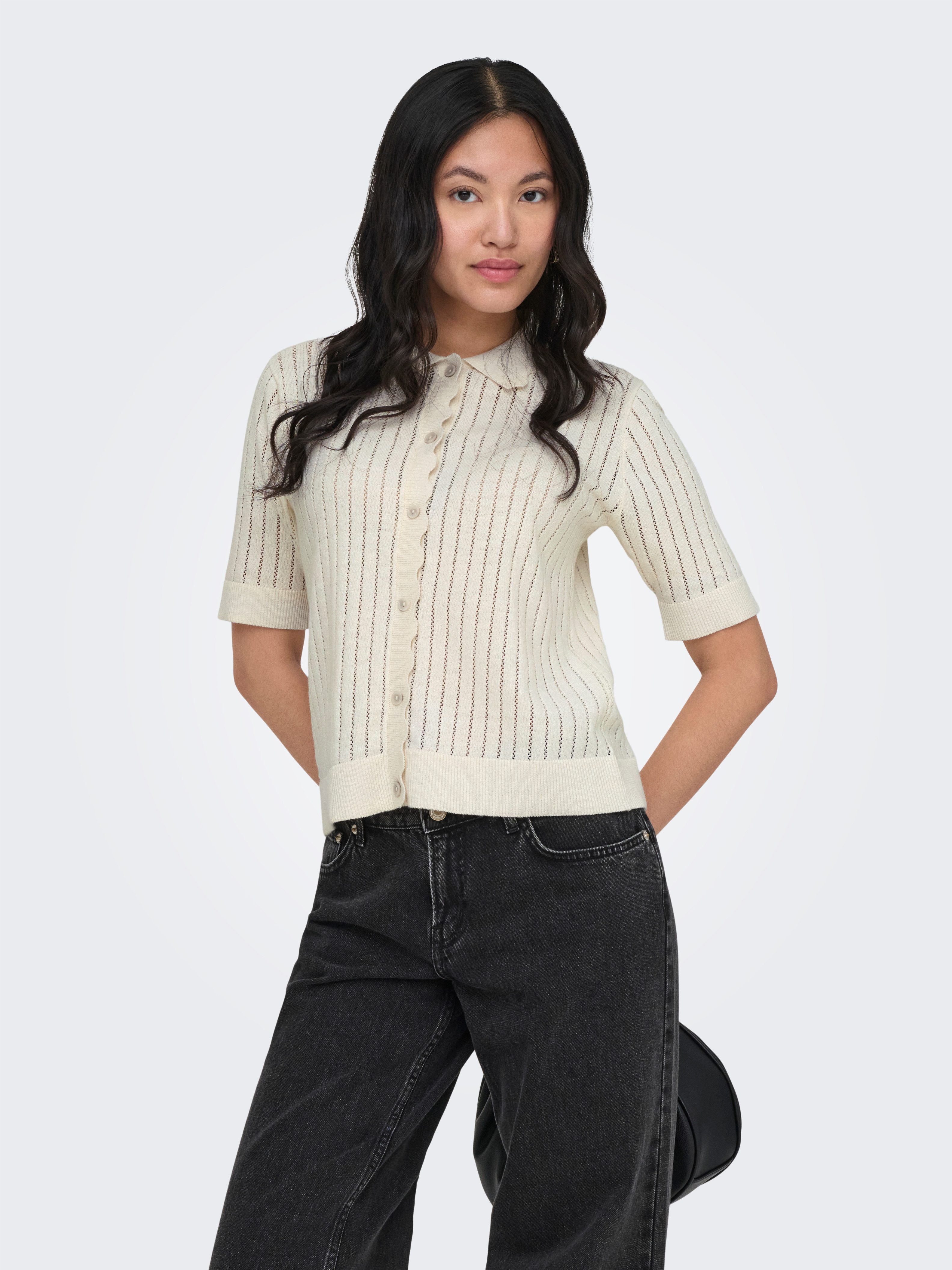 ONLY Strickjacke ONLELMA POLO S/S CARDIGAN KNT NOOS günstig online kaufen