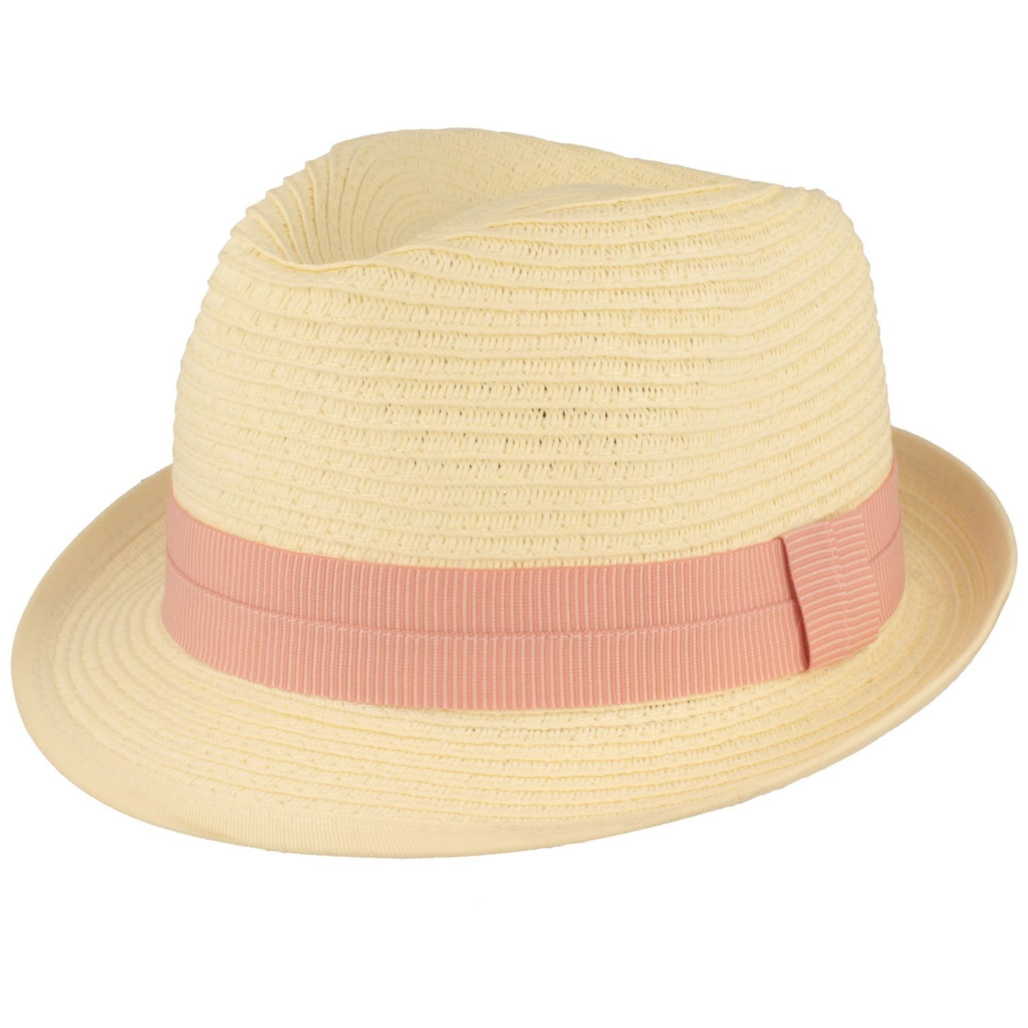 McBurn Strohhut Kinder Trilby mit Ripsband-Garnitur