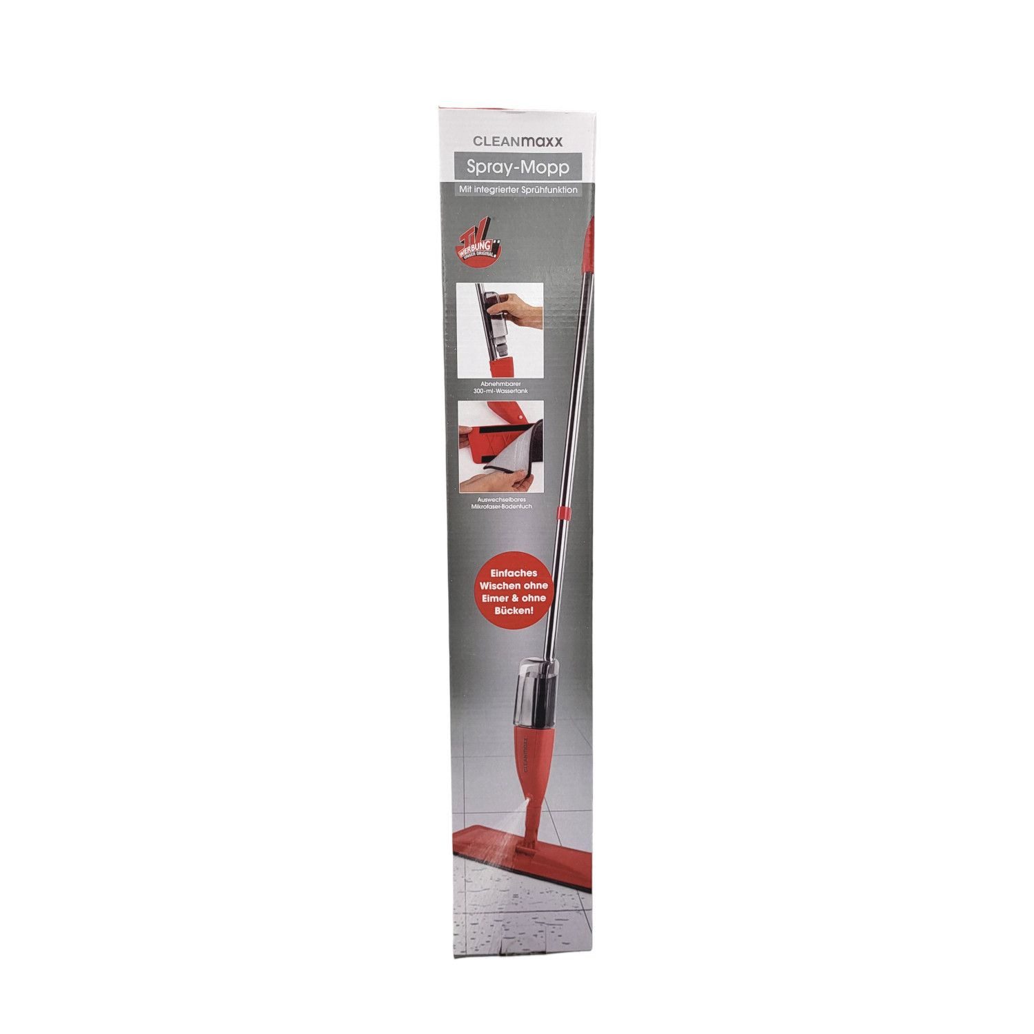 CLEANmaxx Bodenwischer mit Sprühfunktion 400ml Tank Wischmopp Mop Wischbezug
