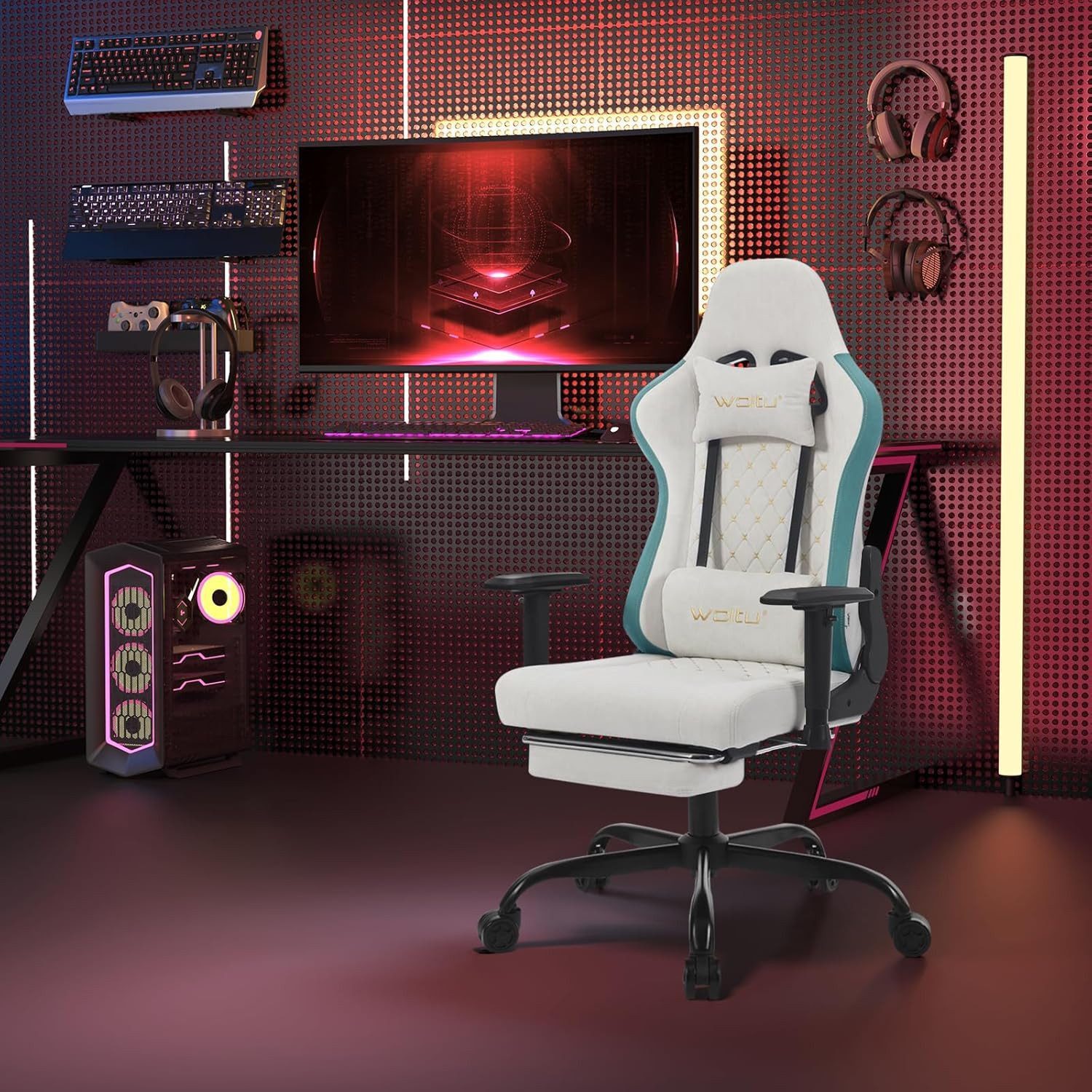 Woltu Gaming-Stuhl (1 St), ergonomisch, Kopfstütze, günstig online kaufen