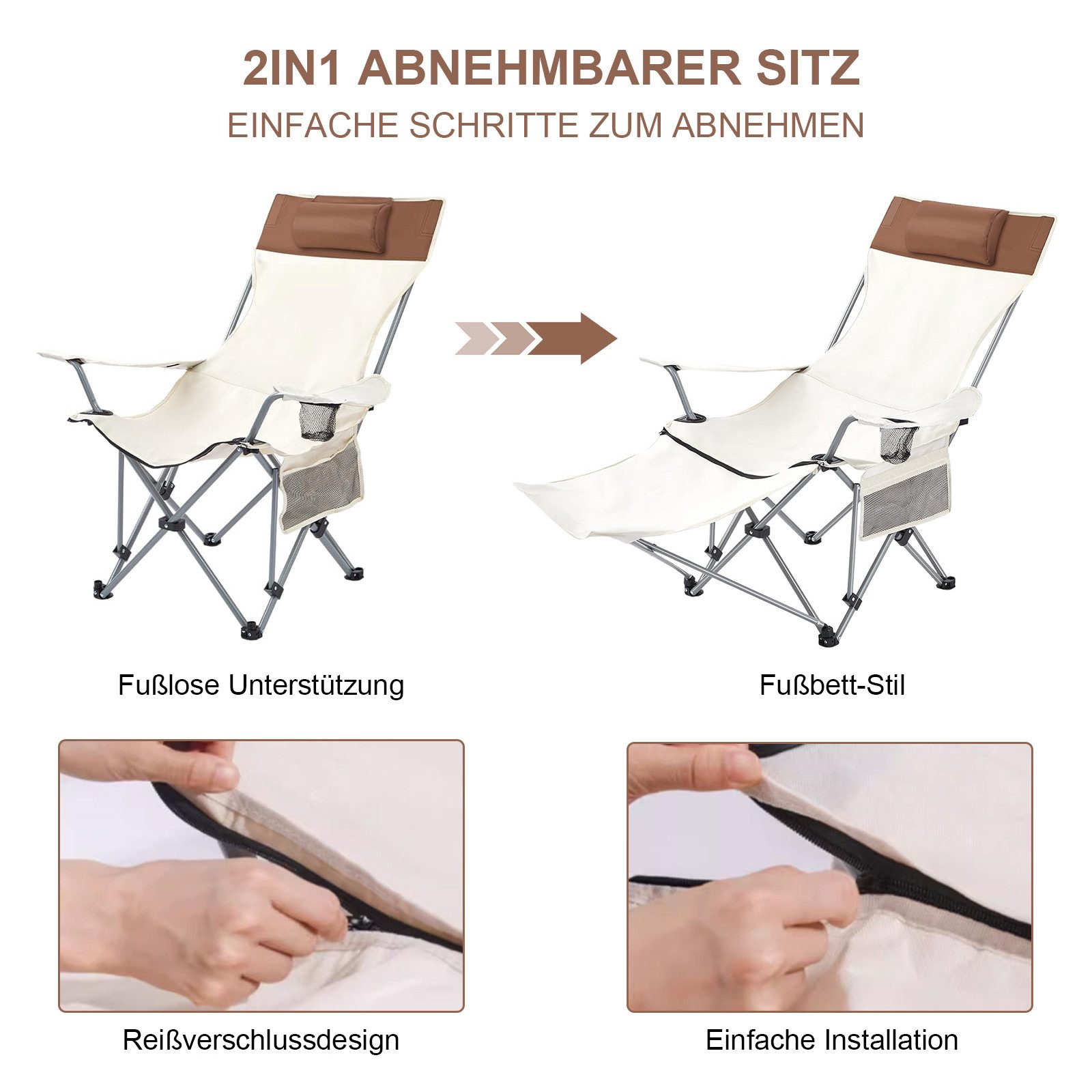 OKWISH Campingstuhl Faltbar Anglerstuhl Klappstuhl mit günstig online kaufen