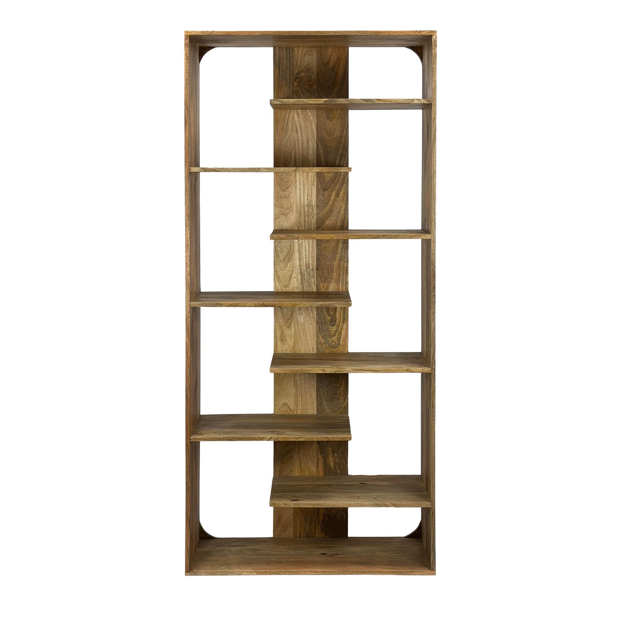 furnicato Standregal Bücherregal Vollholz 90x200 cm Dunkelbraun, 1-tlg.