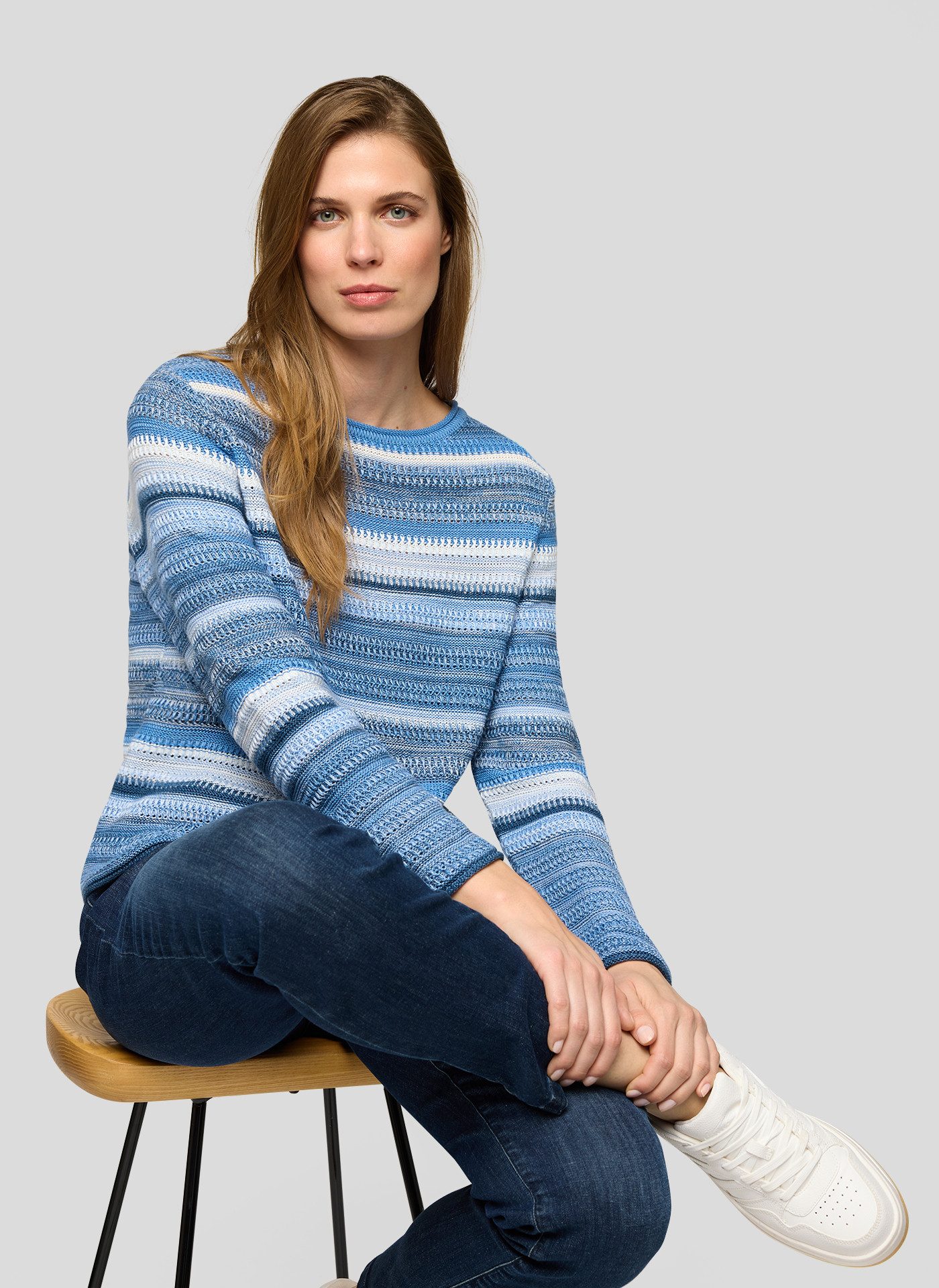 Rabe Strickpullover mit Streifen Muster günstig online kaufen