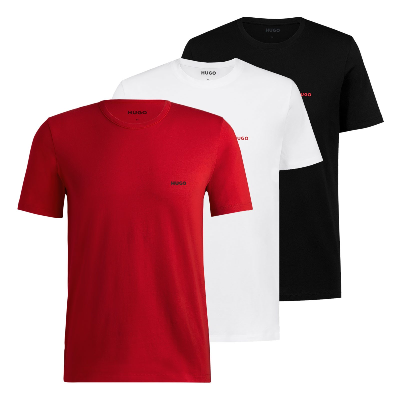 HUGO Unterziehshirt Crew-Neck T-Shirt (3-St., 3 Stück) mit Logo-Print