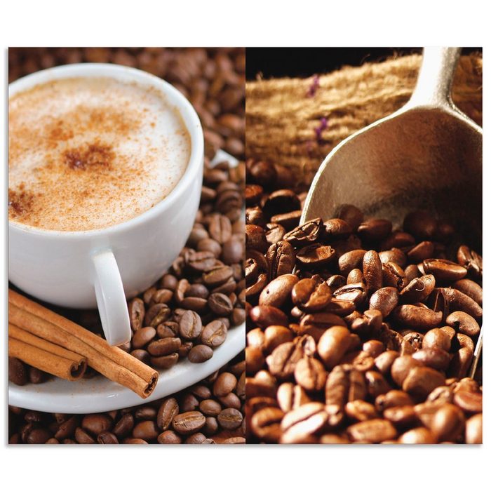 Artland Küchenrückwand Kaffee - Cappuccino - Heißer Kaffee (1-tlg) Alu Spritzschutz mit Klebeband einfache Montage