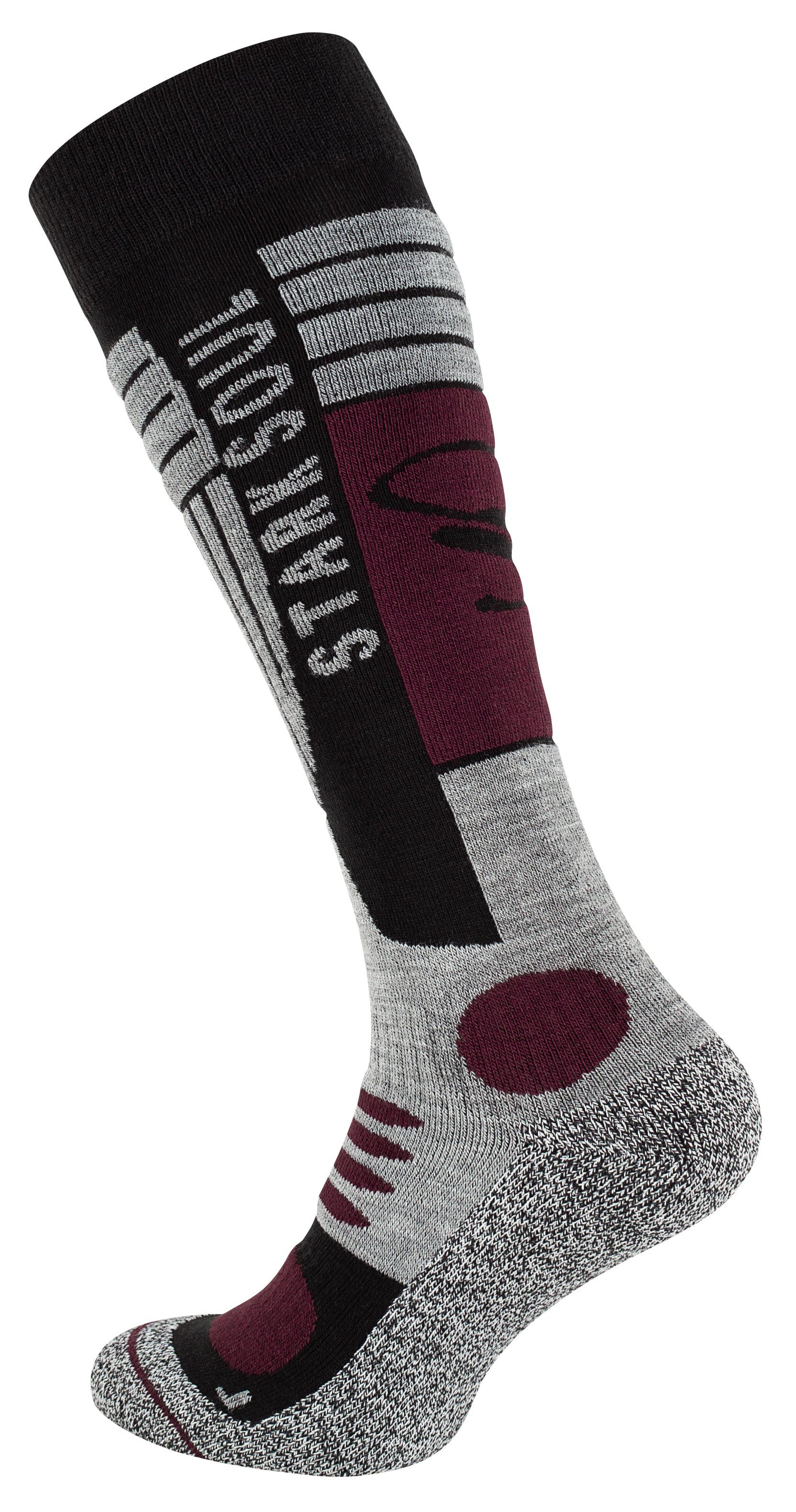 Stark Soul® Skisocken Ski & Snowboard Socken mit Spezialpolsterung, 2 Paar, Funktionssocken 2er-Pack, Dehnungszonen am Knöchel und Spann, weiche Zehennaht