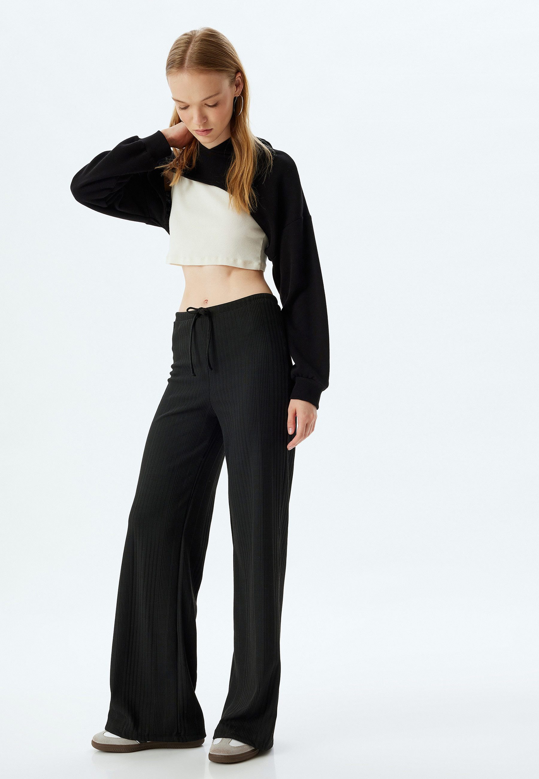 Palazzohose Hohe Leibhöhe Wide Leg