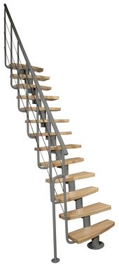 Starwood Mittelholmtreppe Mittelholmtreppe MINI Plus - Raumspartreppe aus Stahl mit Geländer