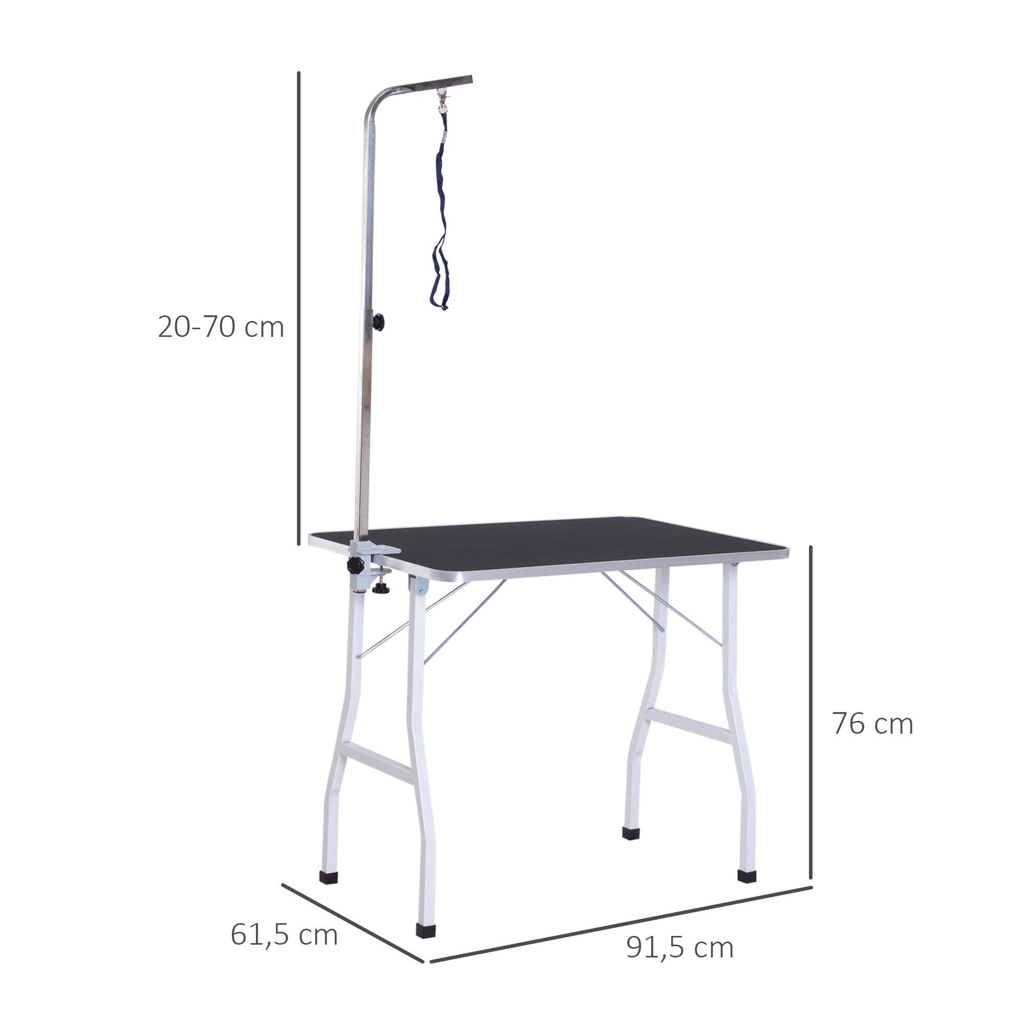 PawHut Hundeschermaschine Hundepflegetisch für Haushaltsbaden Haartrocken und Haarschneiden, Haustierpflegetisch, Schwarz 91,5 x 61,5 x 76 cm
