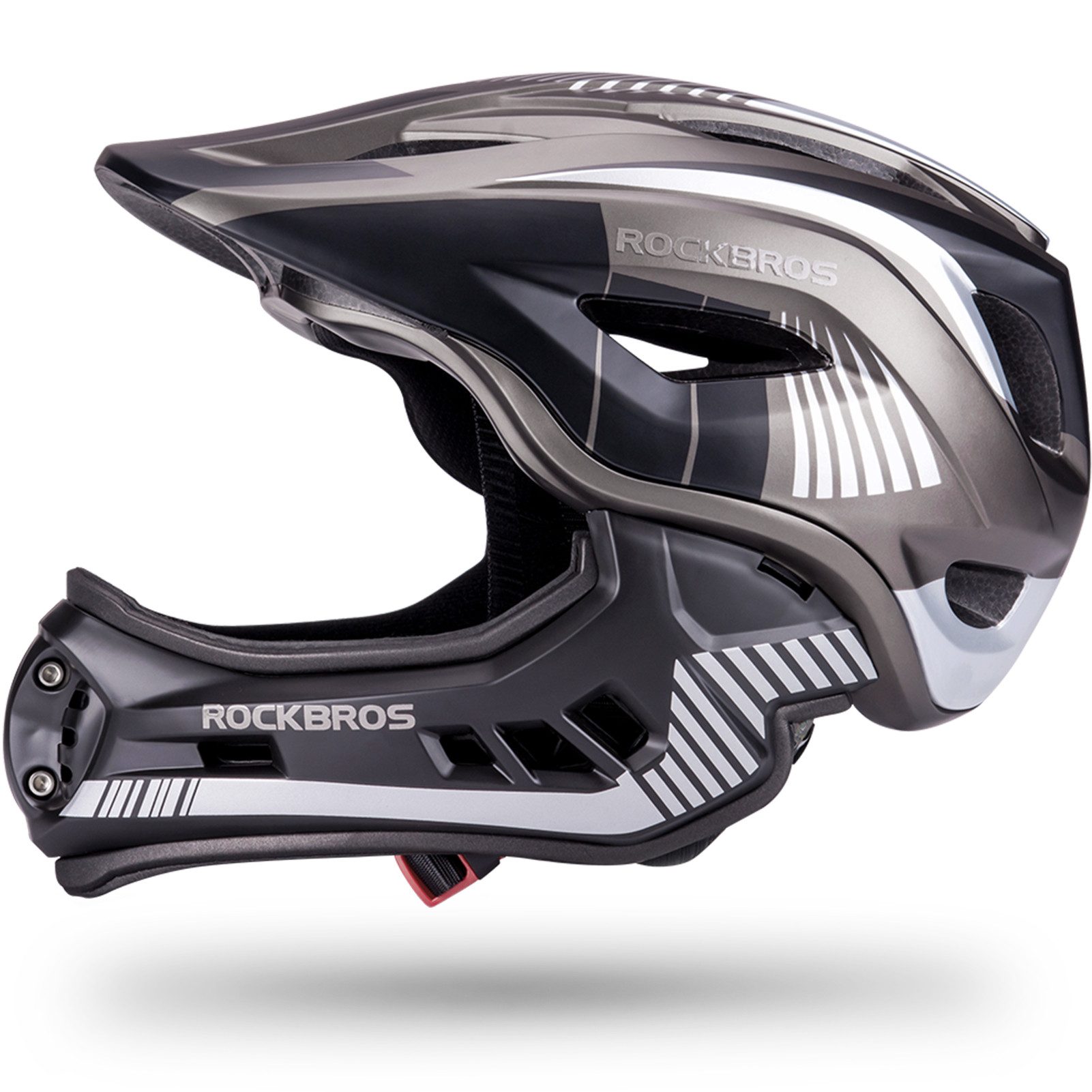 ROCKBROS Kinderfahrradhelm Kinder Fahrradhelm mit abnehmbarem Kinnschutz, Abnehmbarer Full-Face-Schutz