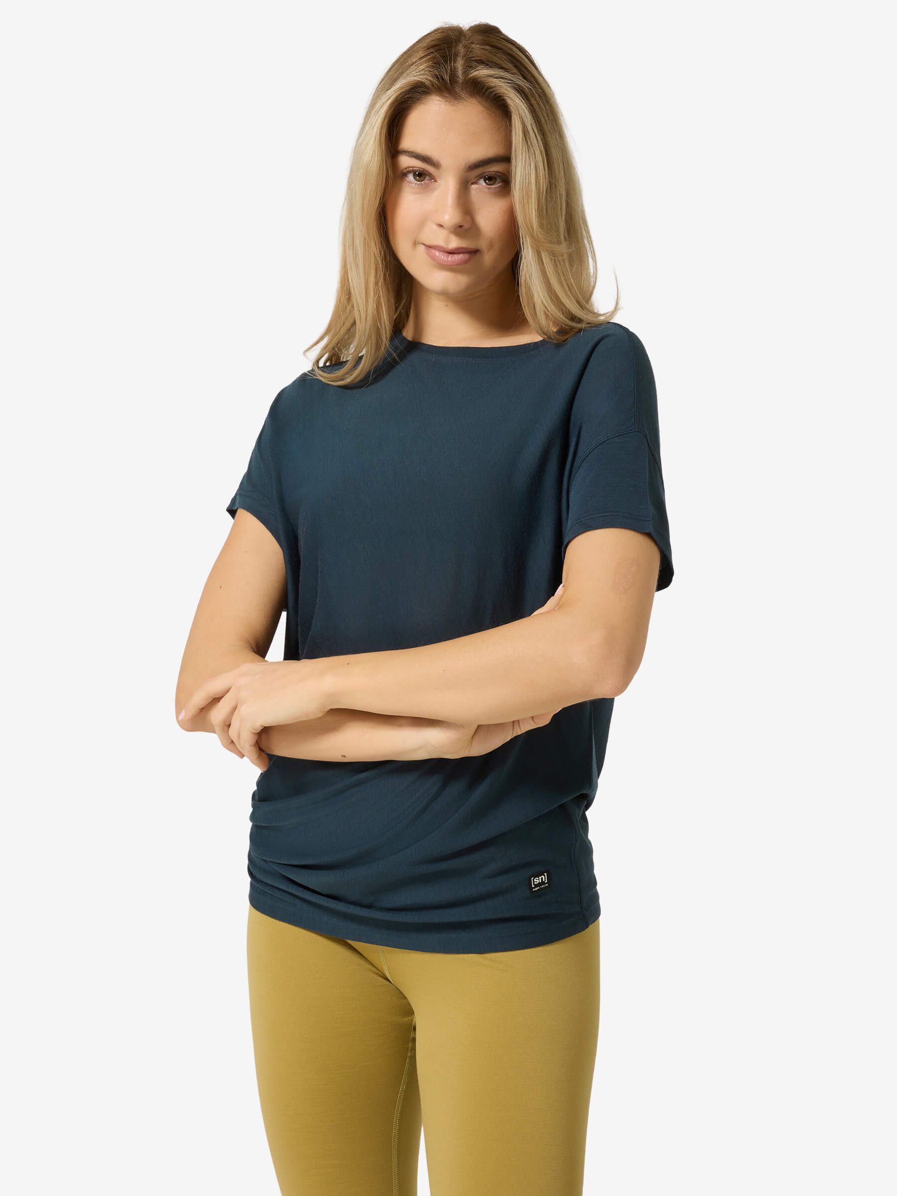 SUPER.NATURAL T-Shirt asymmetrisch geschnittenes W YOGA LOOSE TEE für Damen