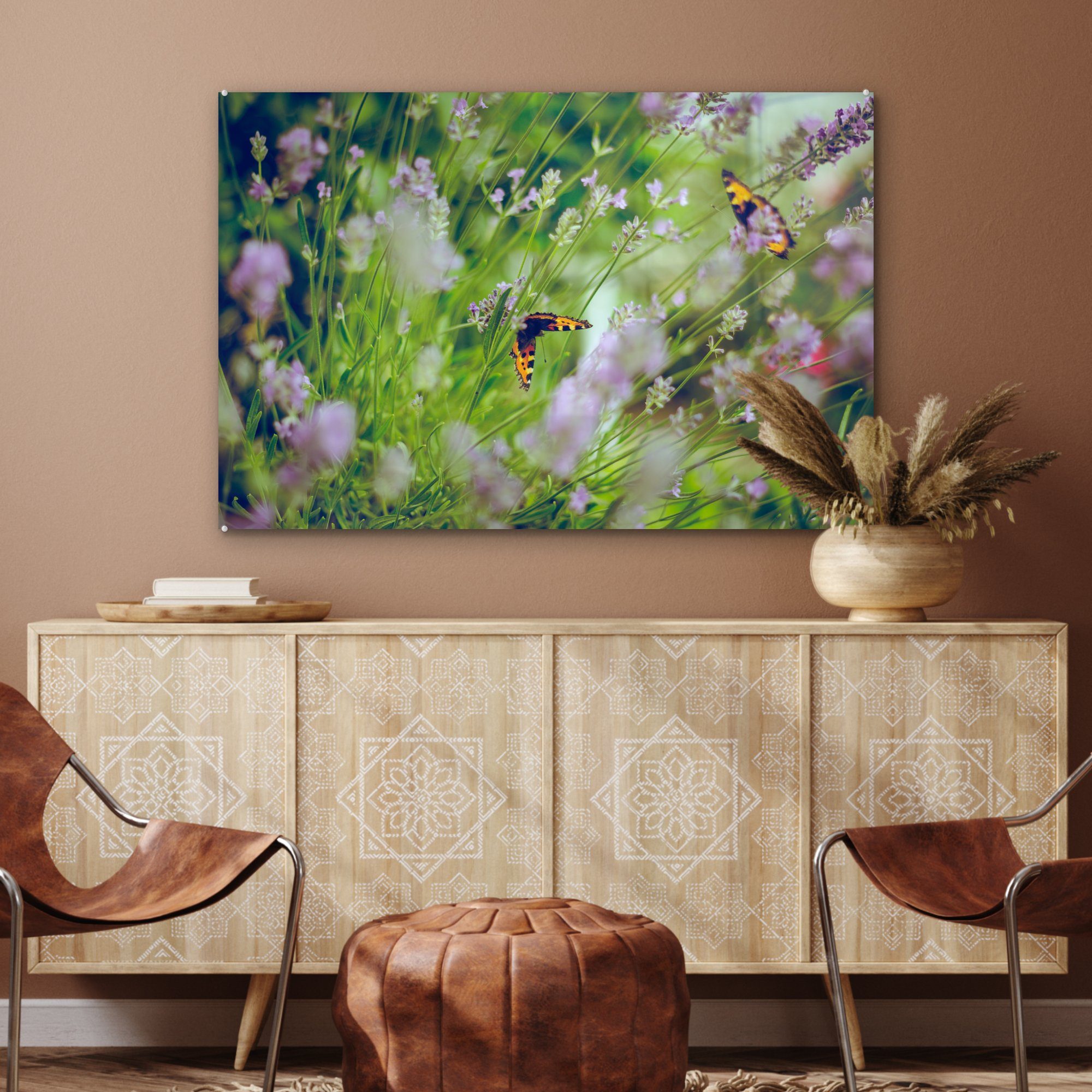 - Acrylglasbilder (1 Lavendel Wohnzimmer St), Schmetterlinge & Acrylglasbild Schlafzimmer MuchoWow Blumen, -