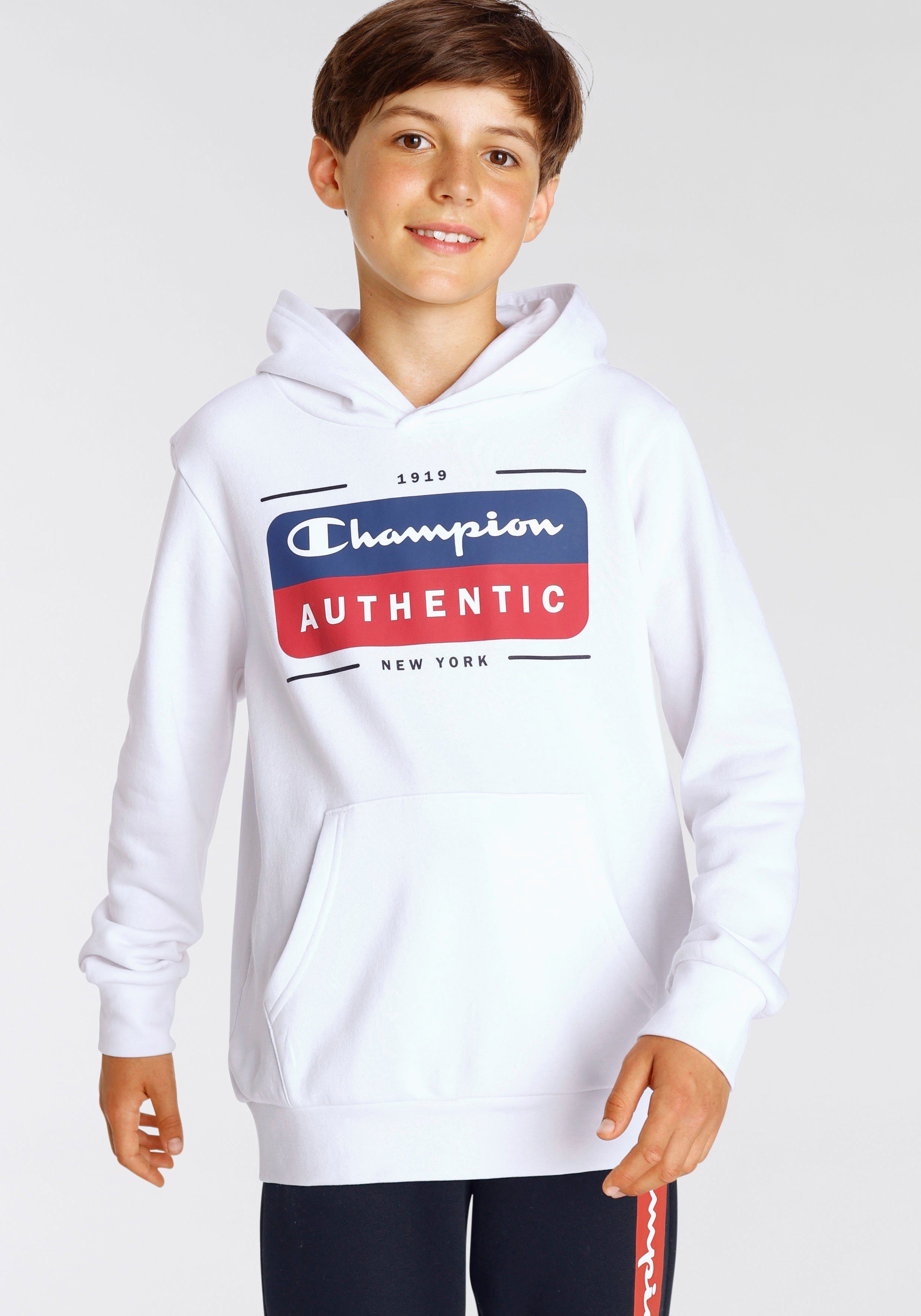 Sweatshirt Kinder Shop - Champion Sweatshirt weiß für Graphic Hooded