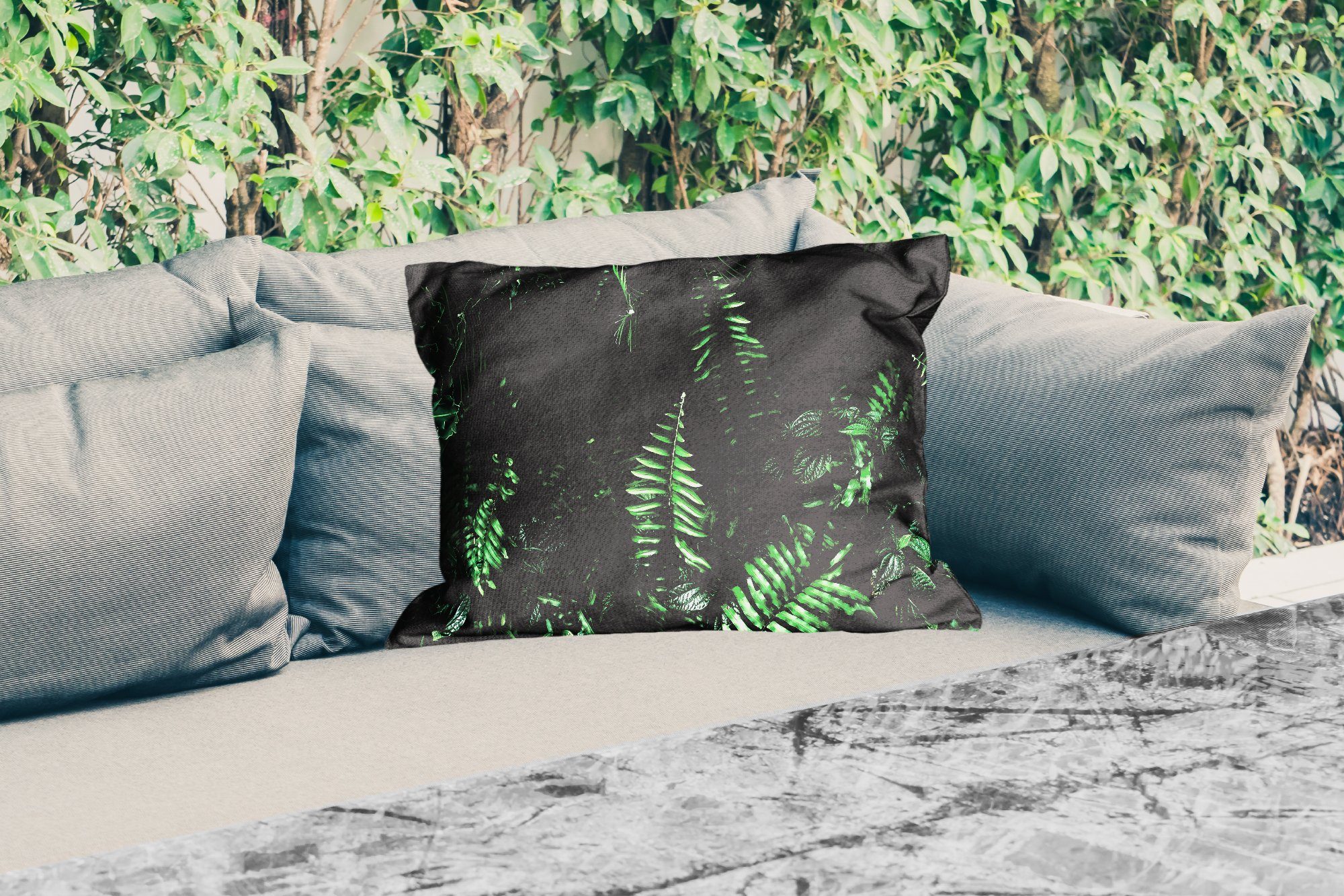 Polyester, Dekokissen - Dschungel Natur - MuchoWow Dekokissenbezug, - Kissenhülle Outdoor-Dekorationskissen, Pflanzen, - Tropisch Blätter