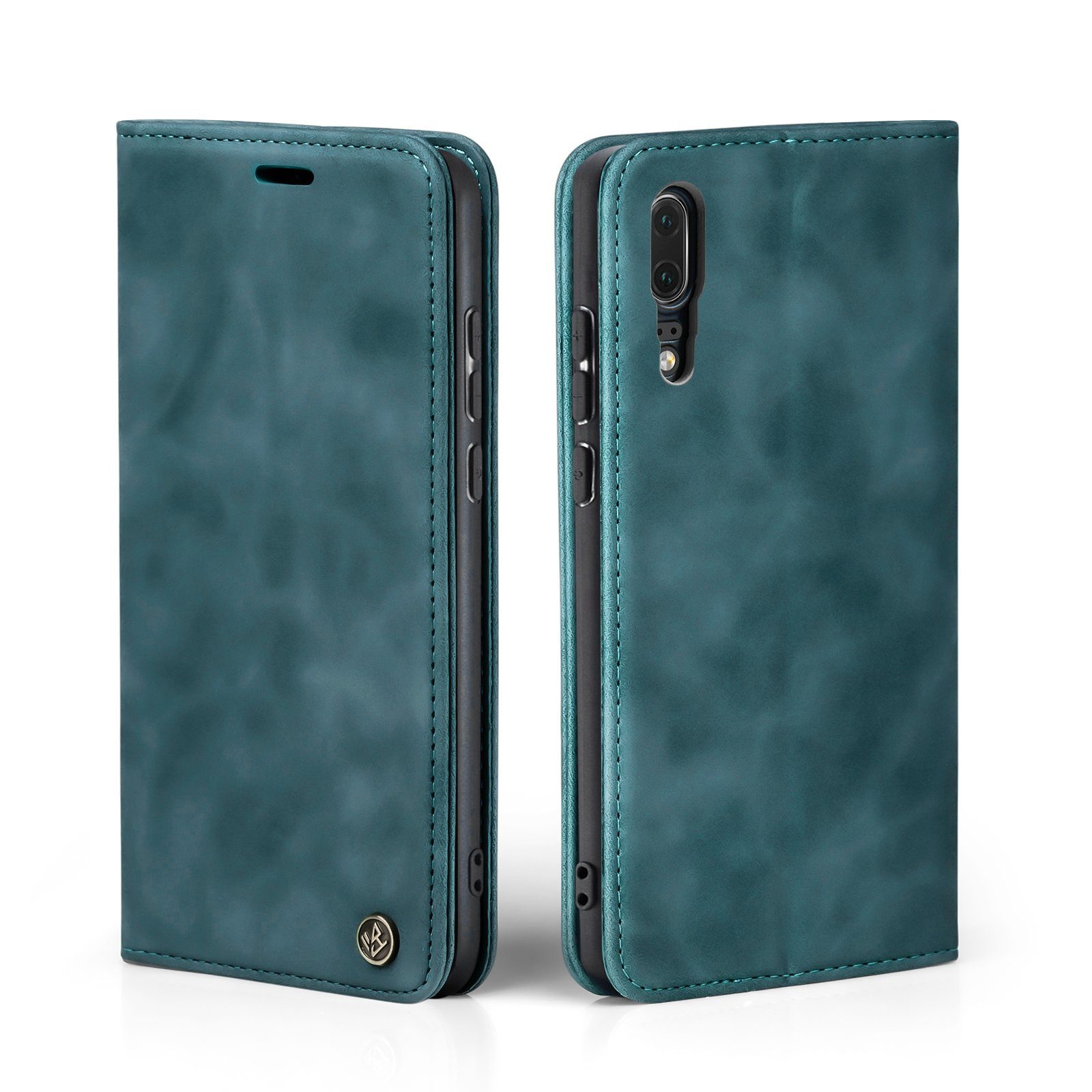 Tec-Expert Handyhülle Tasche Hülle für Huawei P20 5.8 Zoll, 5.8, Cover Klapphülle Case mit Kartenfach Fliphülle aufstellbar