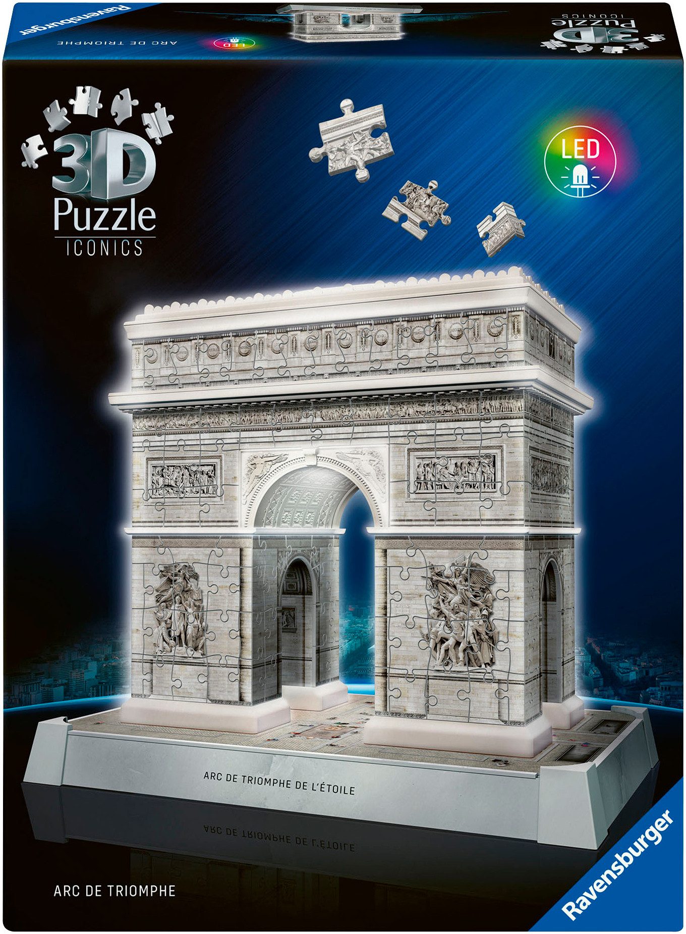 Ravensburger 3D-Puzzle Iconics: Triumphbogen Paris - mit Licht, 216 Puzzlet günstig online kaufen