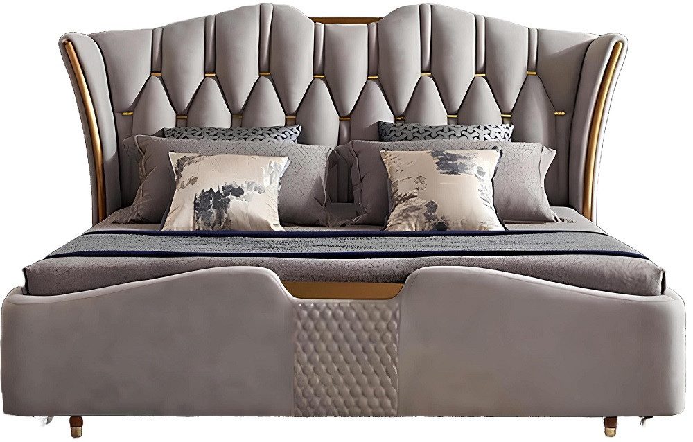 Xlmoebel Bett Chesterfield Doppelbett mit elegantem Polsterdesign (Bett), Hergestellt in Europa