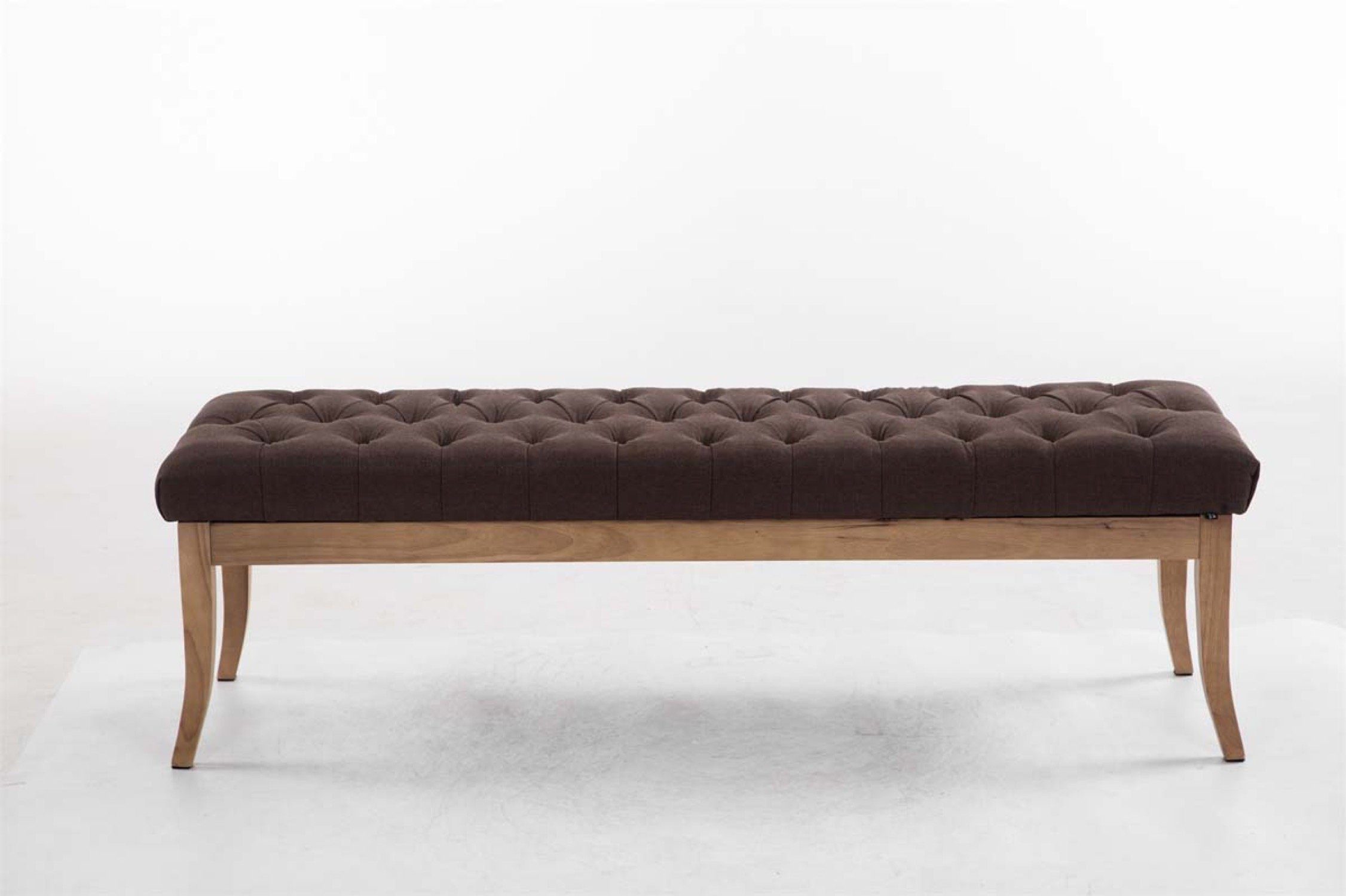 TPFLiving Sitzbank Romeo 150 cm - Polsterbank im Chesterfield Design (Kunstleder Sitzbank mit stabilem Holzgestell, 1-St), Maße (HxBxT): 46 x 150 x 38 cm - Gewicht: 22 kg braun | Sitzbänke