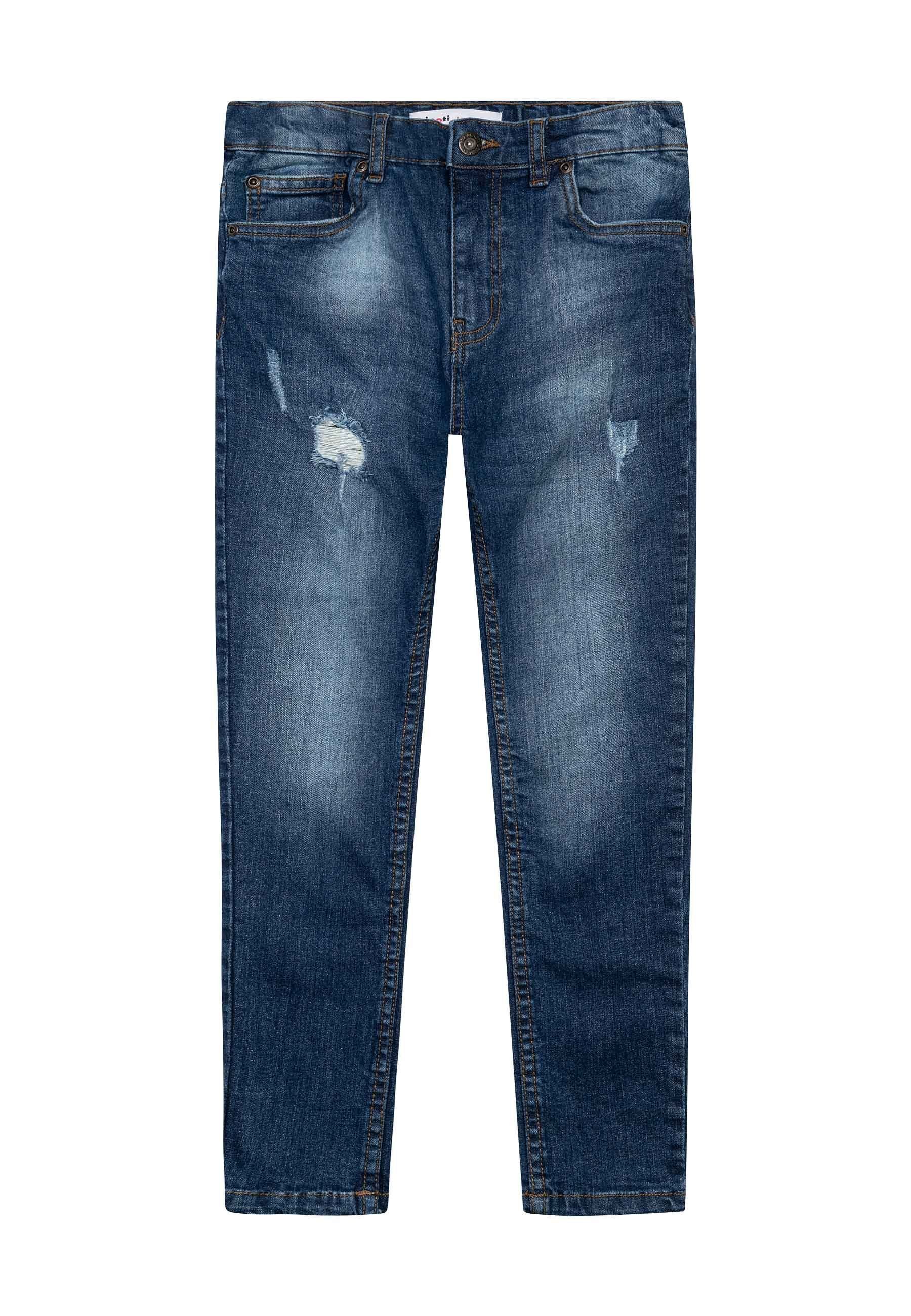 Denim-Blau MINOTI Distressed Skinny-fit-Jeans Skinny-Jeans (3y-14y)