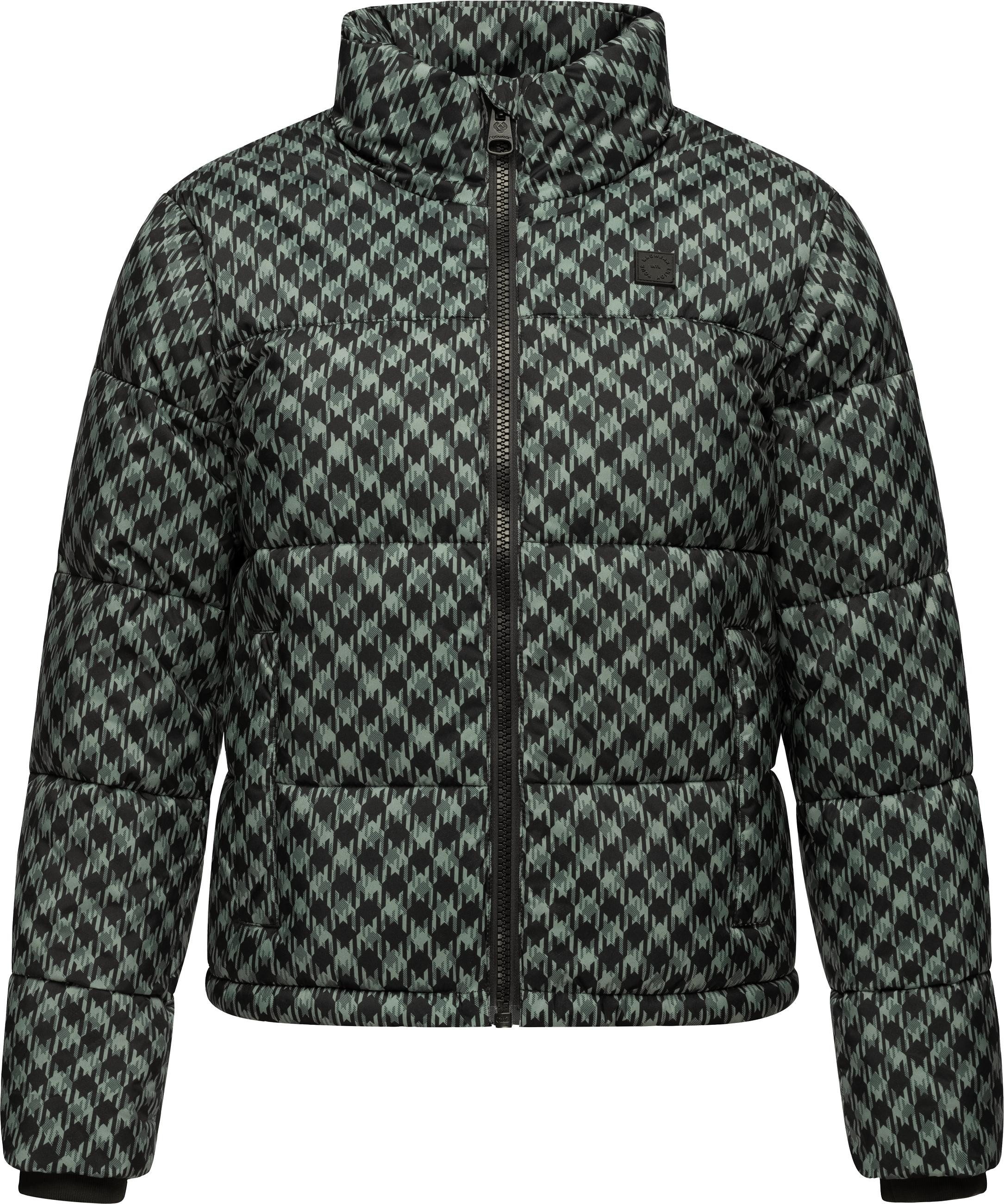 Ragwear Winterjacke Serah Print wasserdichte Winter Steppjacke mit Hahnentritt Muster