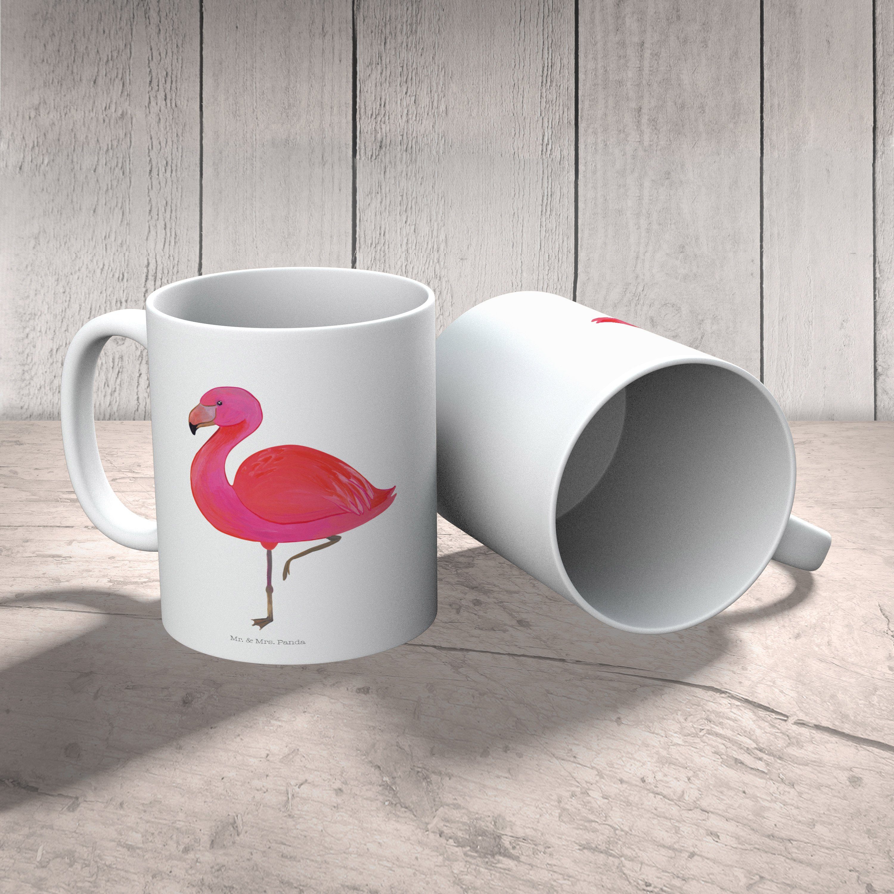 Mr. - & Panda Flamingo - Kerami, Keramik Motive, rosa, Tasse Mrs. Geschenk, Tasse Weiß classic Tasse,