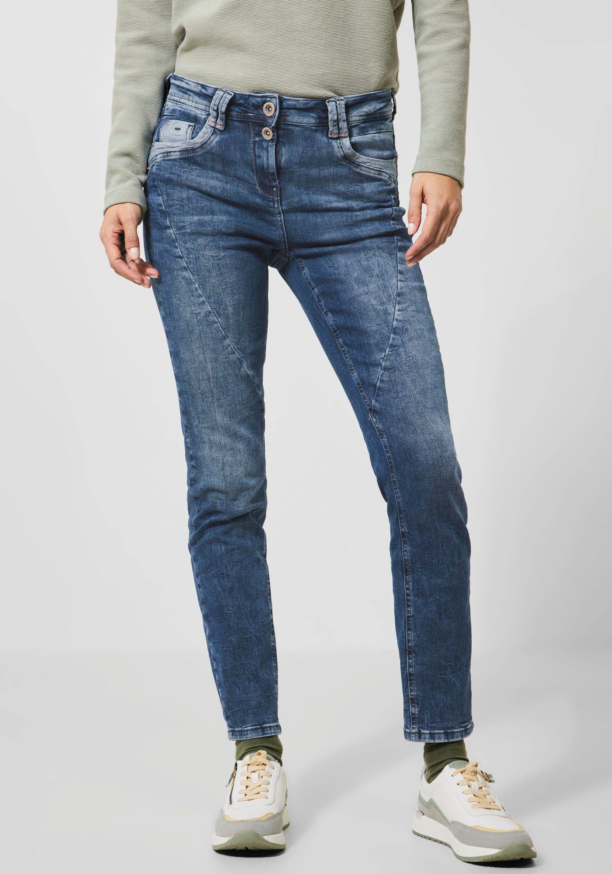 Cecil 5-Pocket-Jeans Style Toronto mit Kontrastnähten an den Gürtelschlaufen