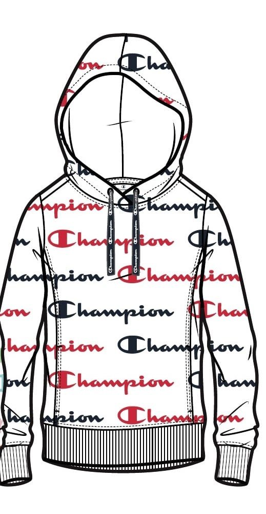 Champion Kapuzenpullover Logo Print weiss/schwarz/rot Damen