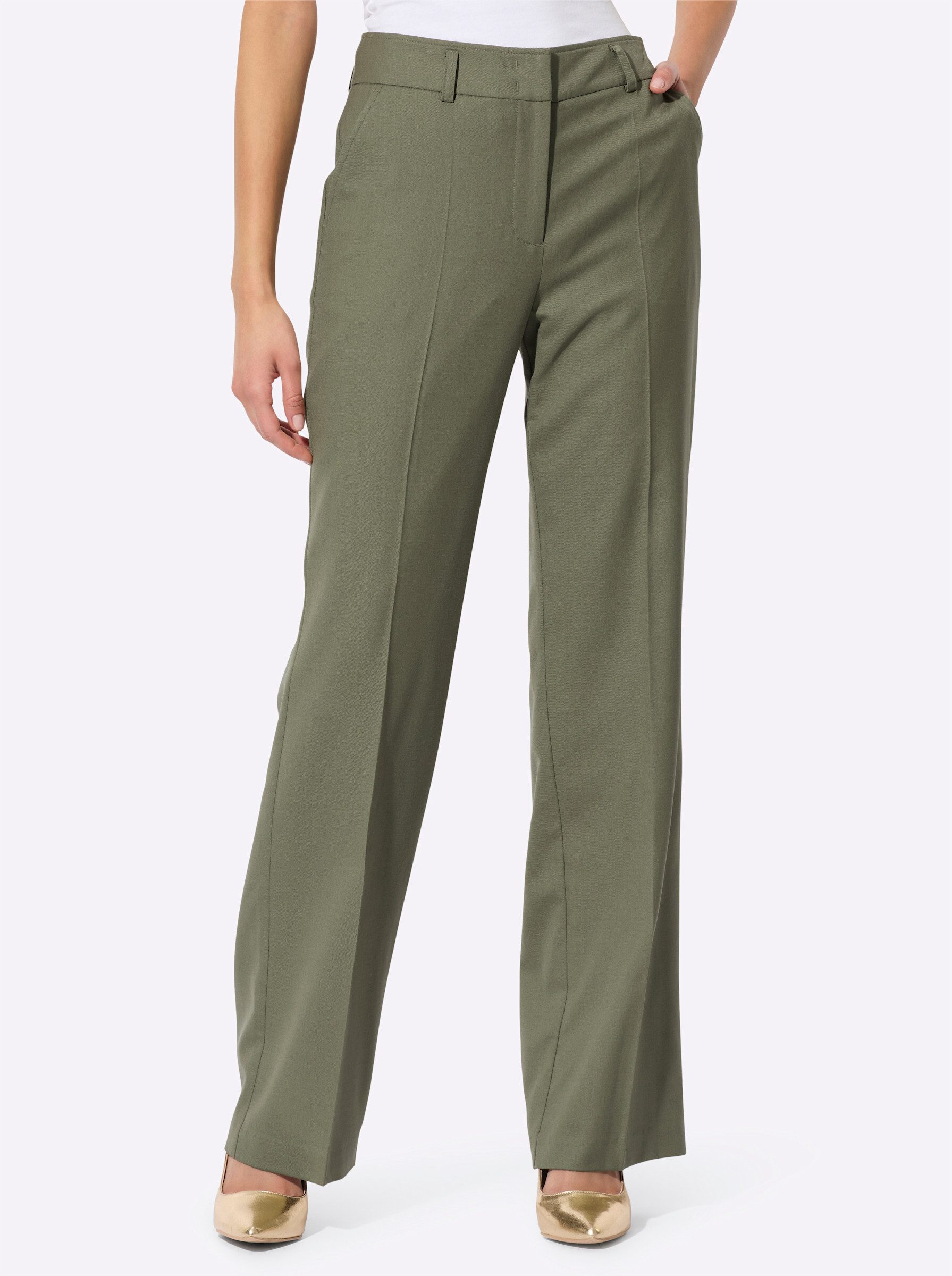 creation L Jerseyhose Bügelfaltenhose Innenbeinlänge ca. günstig online kaufen