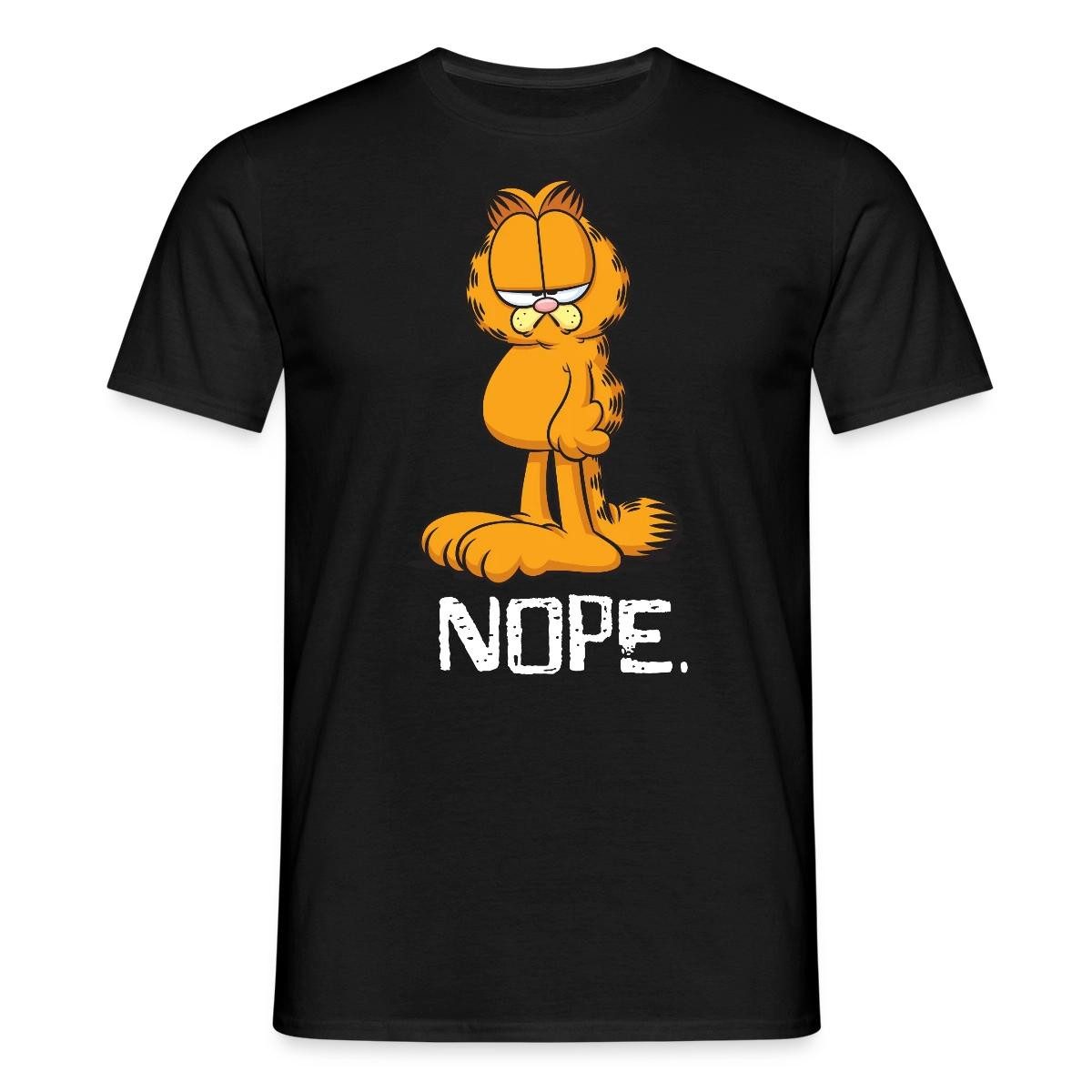 Spreadshirt T-Shirt Garfield Nope Nein Nö Kein Bock Lustig Männer T-Shirt (1-tlg)