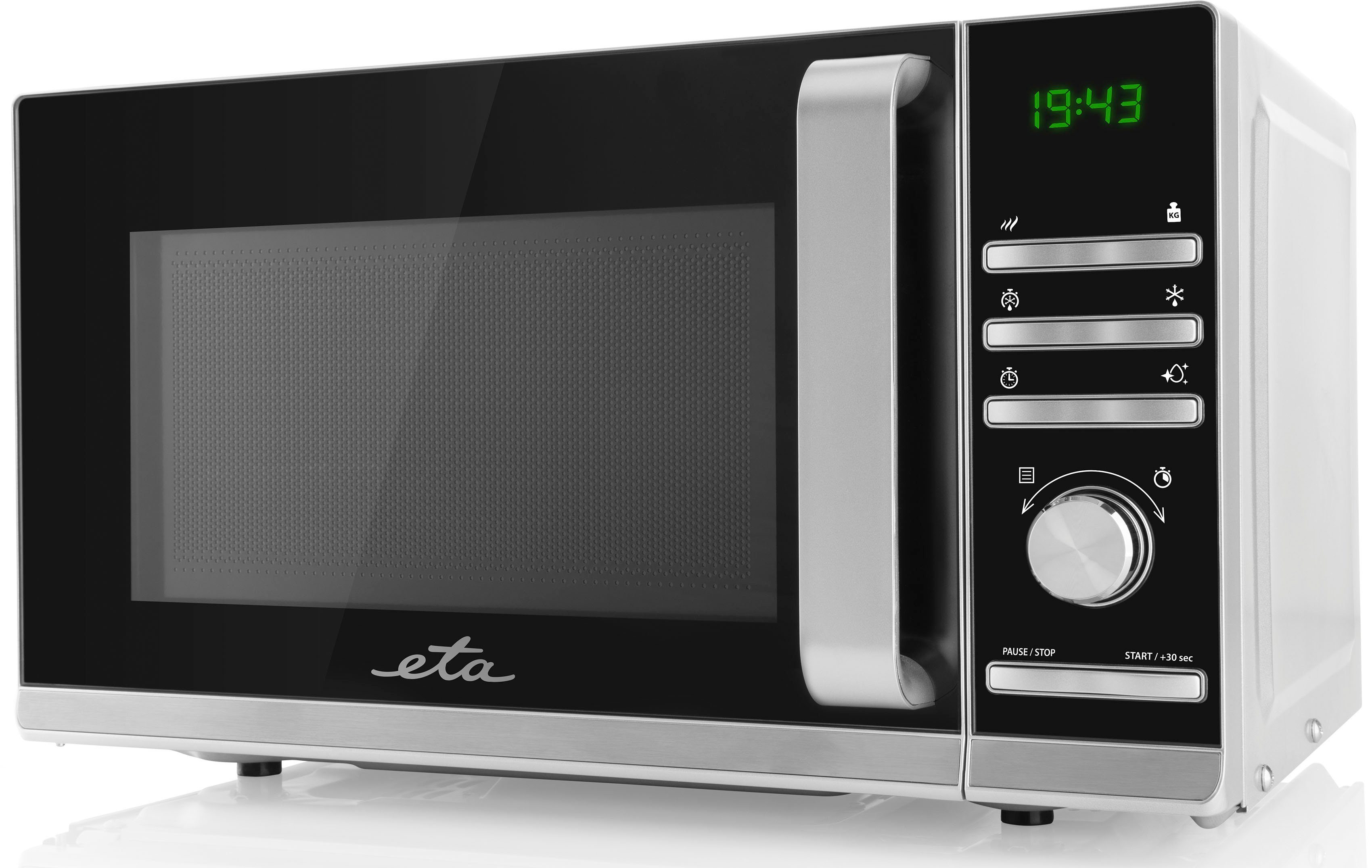 eta Mikrowelle Galeto ETA121090000, Mikrowelle, 20 l, silber, mit 3 Auftaufunktionen und 700 Watt