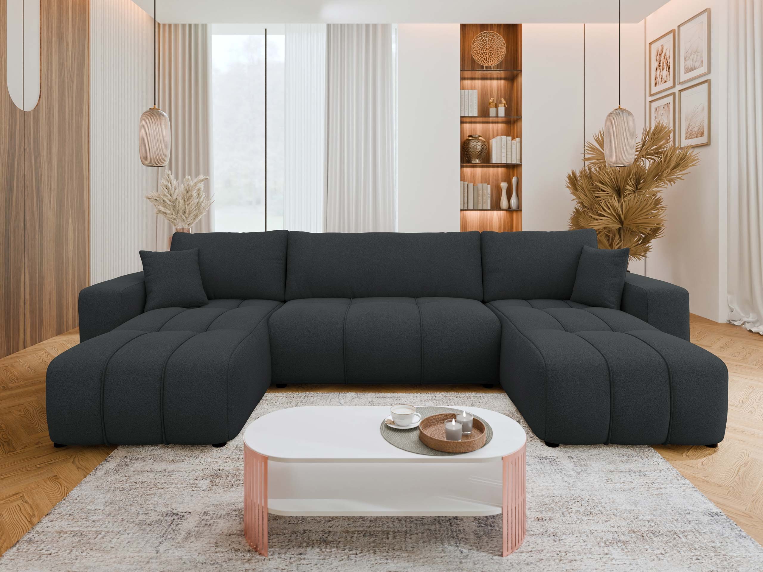 MIRJAN24 Wohnlandschaft Fetrinu U, mit Bettkasten und Schlaffunktion, Rücke günstig online kaufen