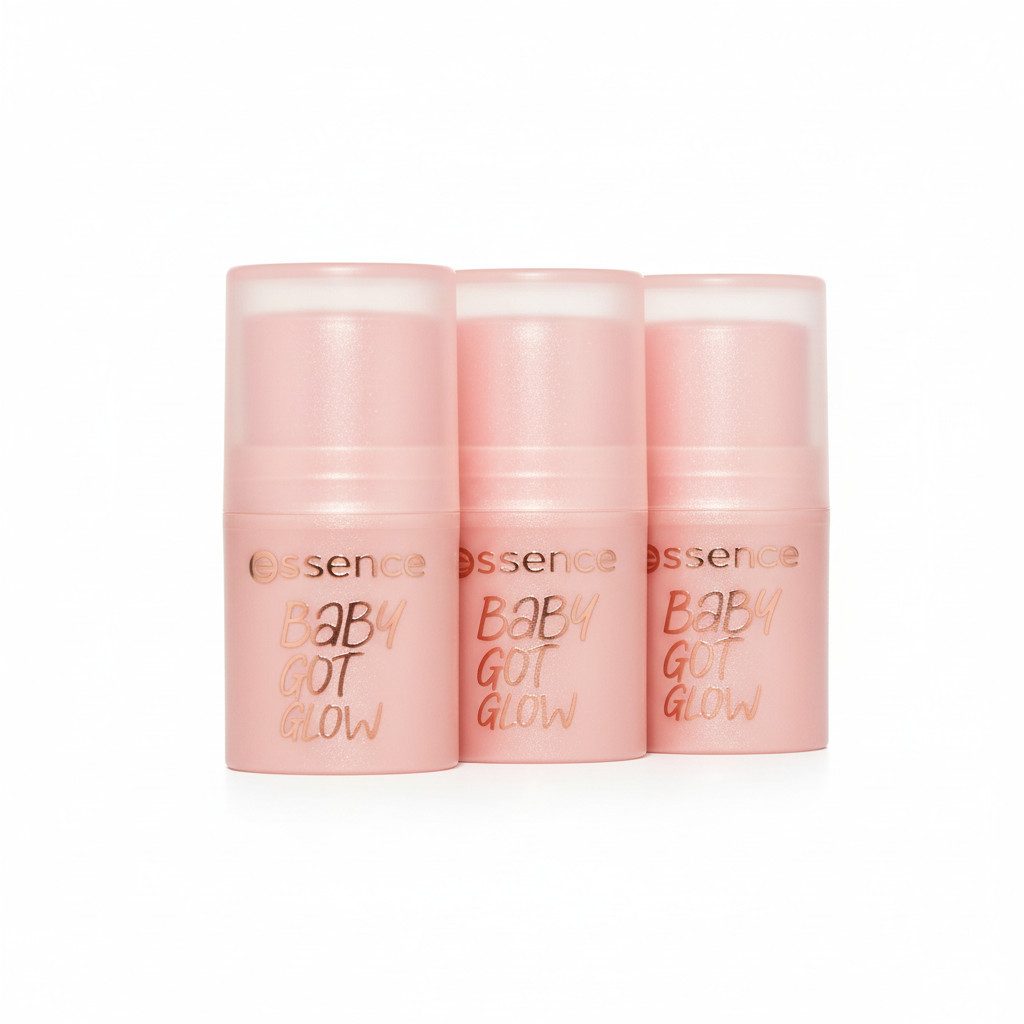 Essence Highlighter BABY GOT GLOW highlighter stick, 3-tlg., 3-tlg., Balm-Textur, aufhellend, leichte Deckkraft, alle Hauttypen