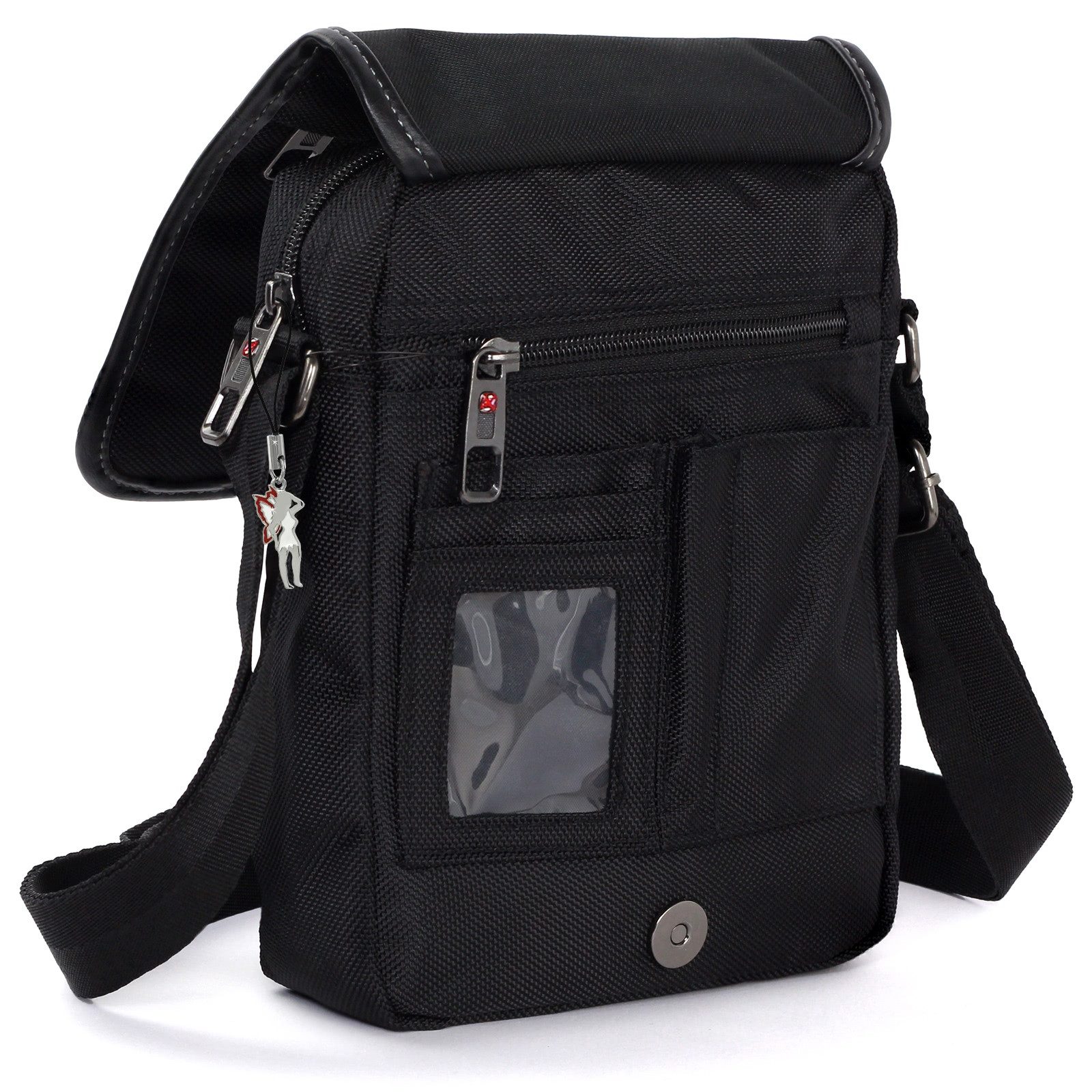Travel N Meet Schultertasche Travel N Meet Crossover Schultertasche (Schultertasche), Herren Polyester Schultertasche, schwarz ca. 18cm