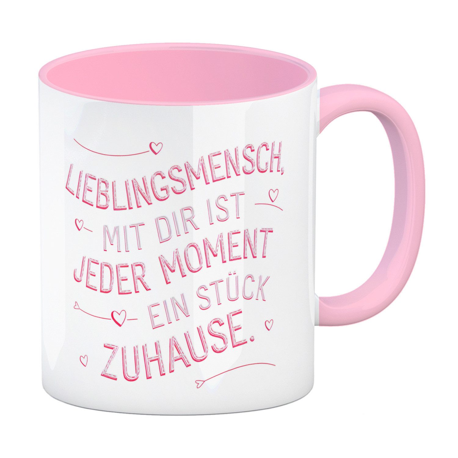 Tasse Lieblingsmensch Kaffeebecher in rosa - Jeder Moment Zuhause