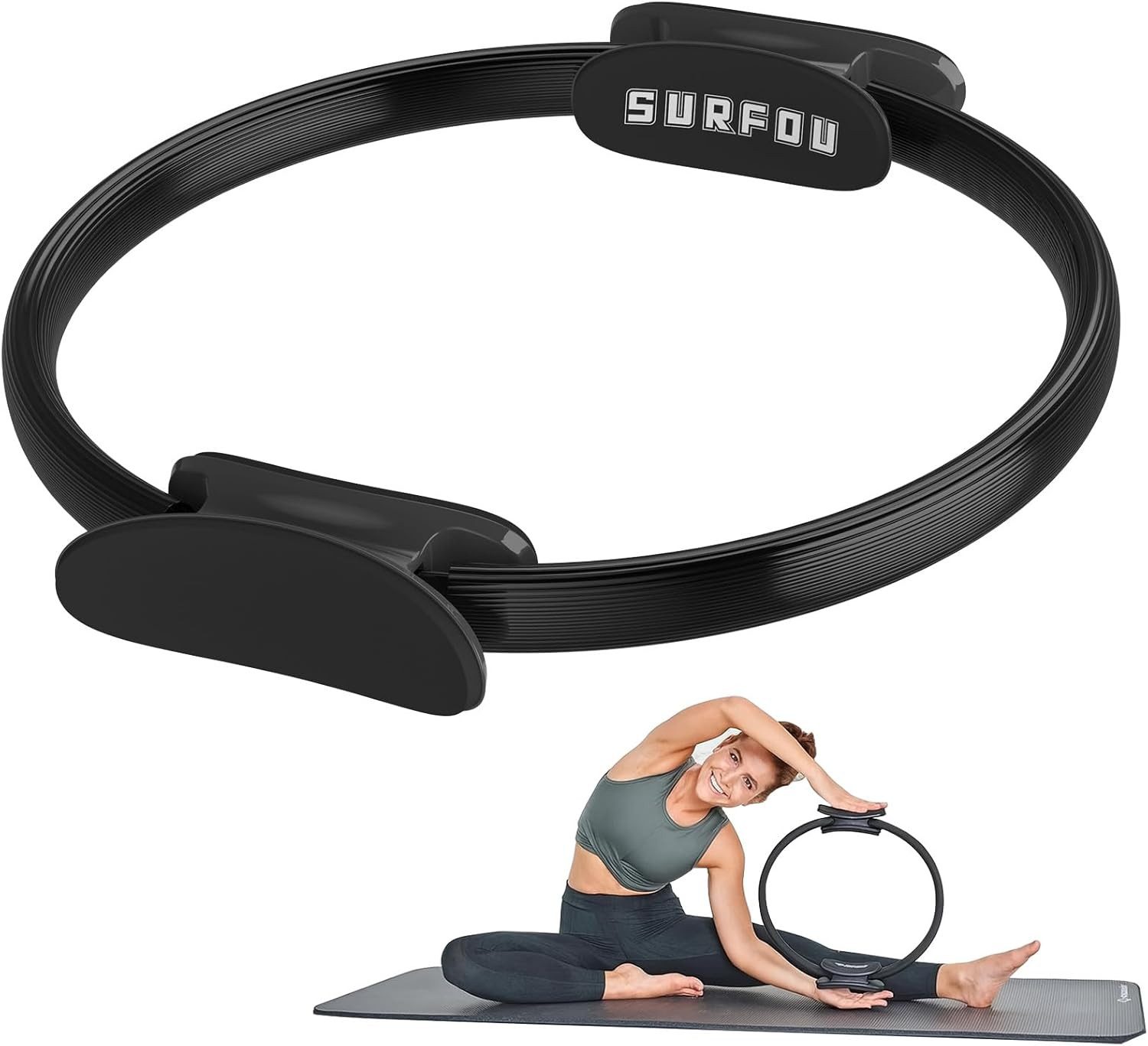 SURFOU Pilates-Ring Pilates Kreis – Fitness Ring für Yoga, Pilates & Muskelstärkung