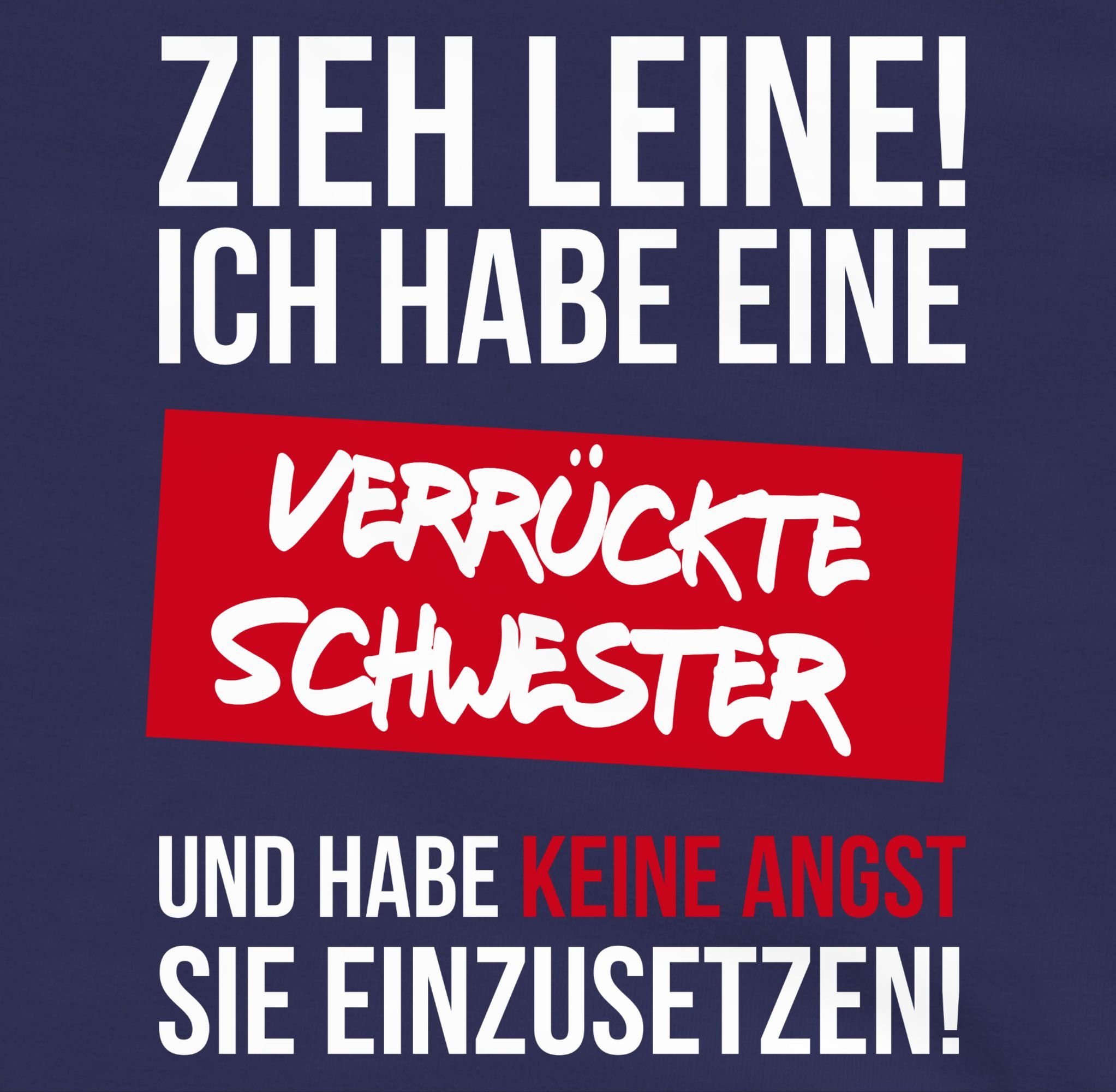 Shirtracer Ich Navy Schwester verrückte Leine Blau/Grau habe 2 Zieh Hoodie eine meliert Schwester