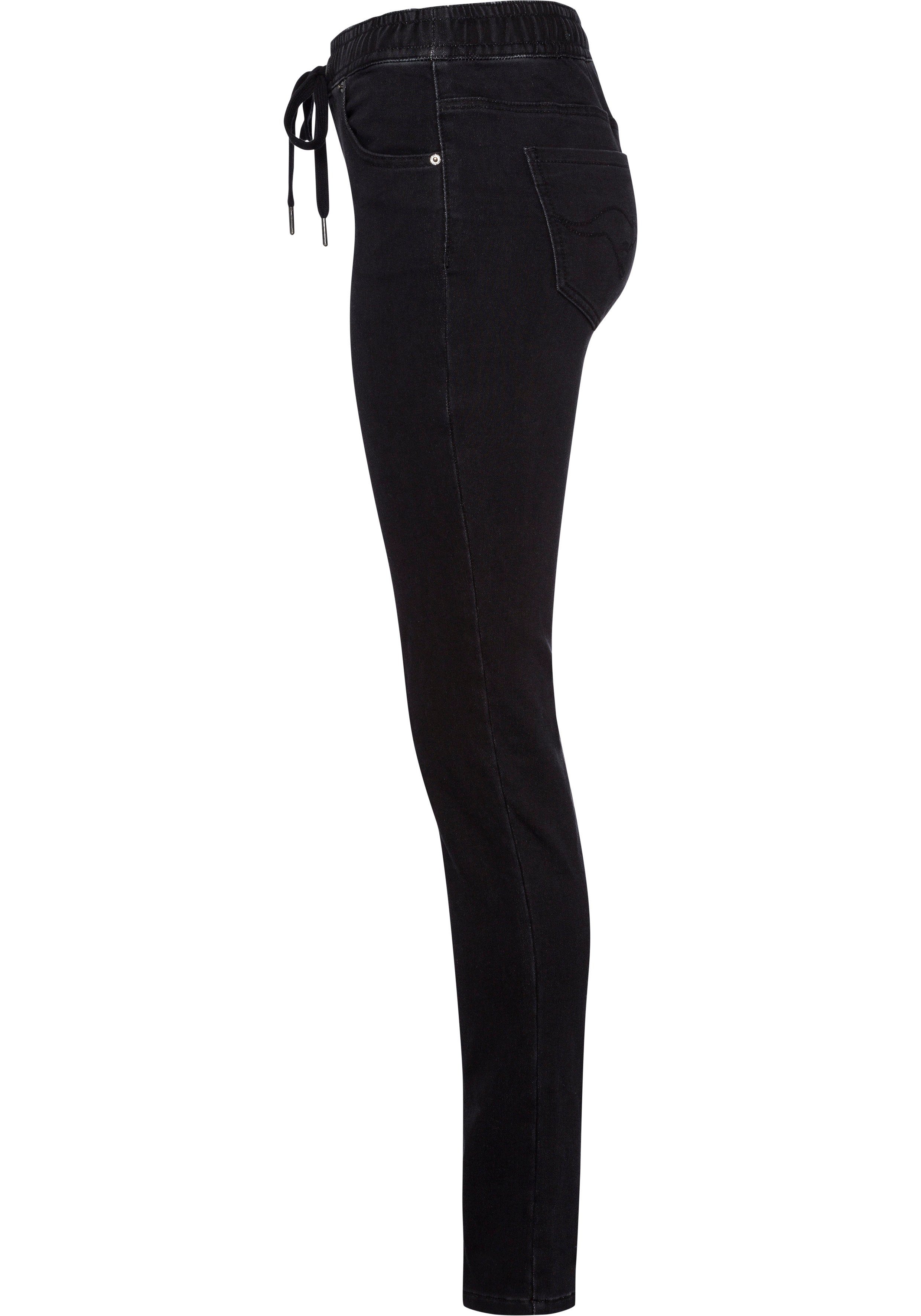 KangaROOS Jogg Pants in Denim-Optik schwarz mit elastischem Bündchen