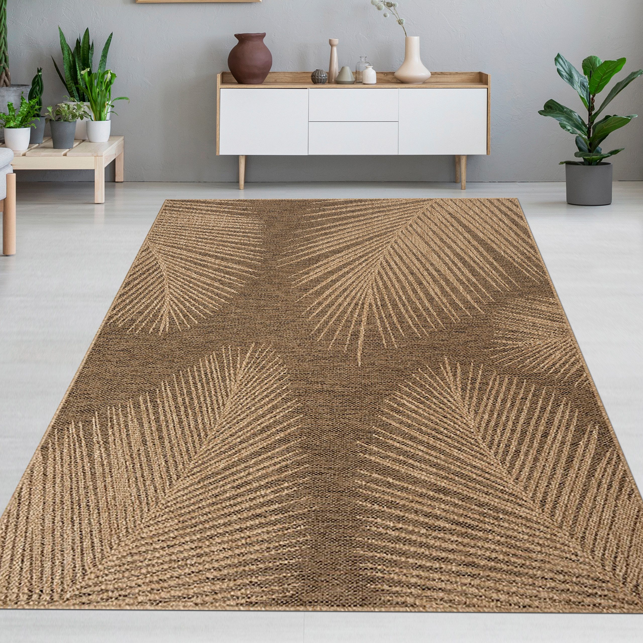 Carpetia Outdoorteppich In- & Outdoorteppich Jute-Look, rechteckig, Höhe: 5 günstig online kaufen
