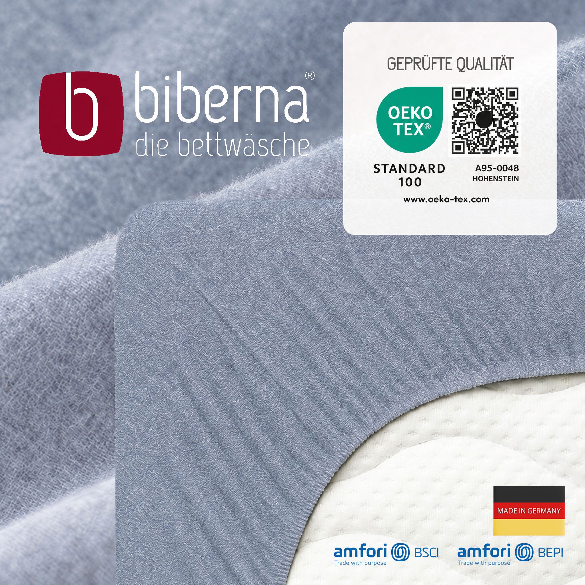 Biberna Spannbettlaken 0841380 HERMAL Premium Melange-Biber Spannbetttuch 100% Baumwolle, Flanell, Gummizug: rundum, (1 Stück), Biber, wärmend & weich, Rundumgu – Bild 5 von 5