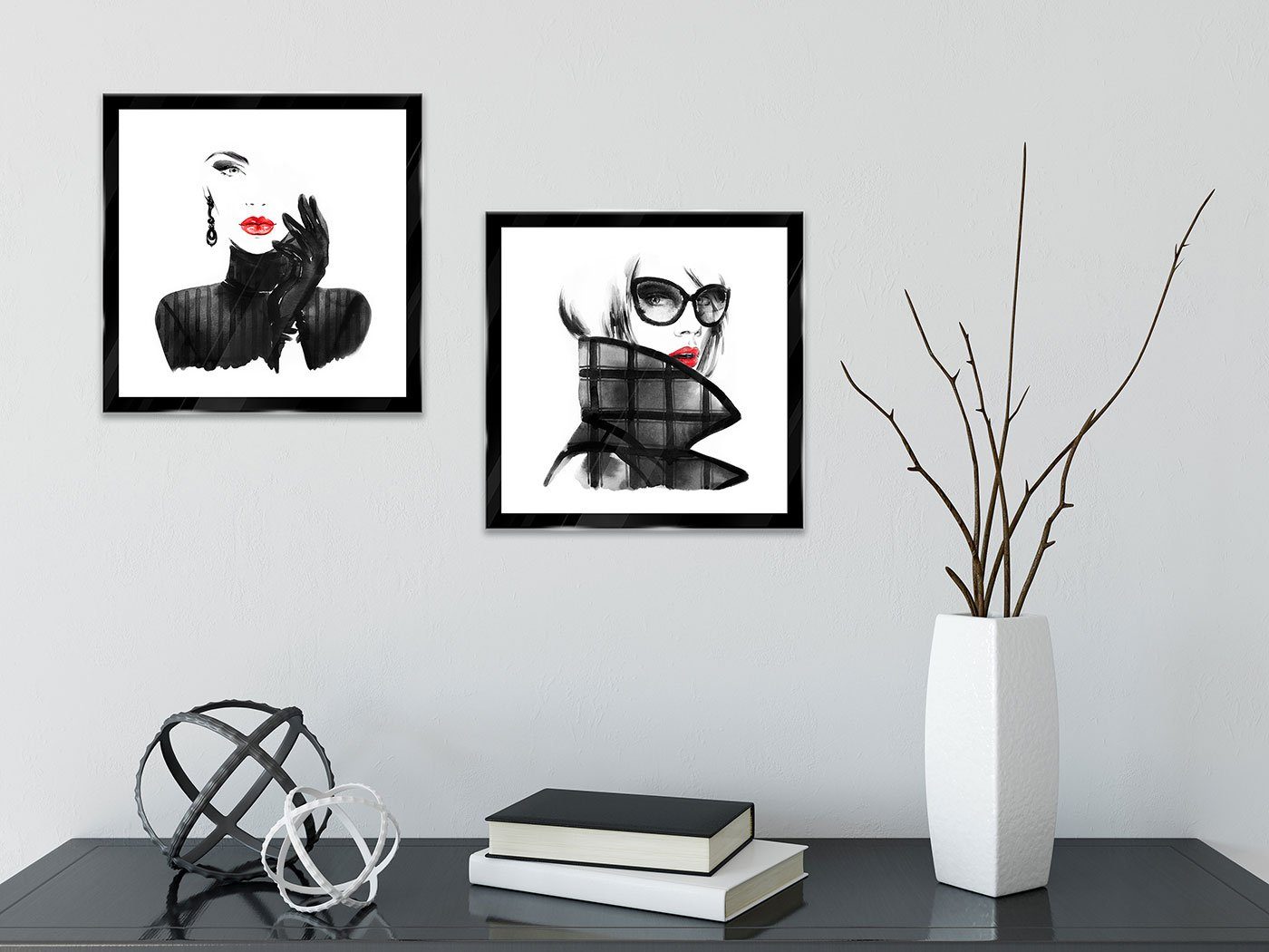 Levandeo® Glasbild, 2er Set Wandbild 20x20cm günstig online kaufen