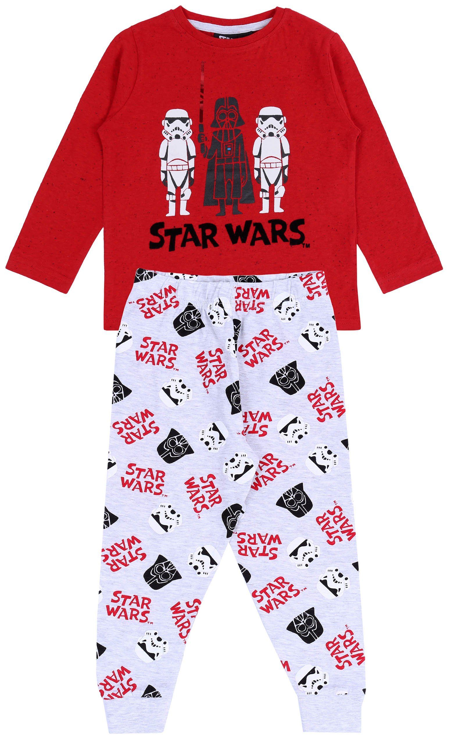 Sarcia.eu Schlafanzug DISNEY STAR WARS Pyjama/Schlafanzug rot-grau, langärmelig 4-5 Jahre
