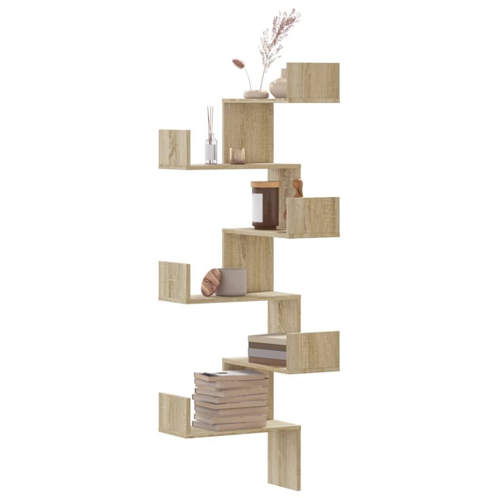 vidaXL Eckregal NA Wand-Eckregal Sonoma Eiche 45x45x147 cm Spanplatte