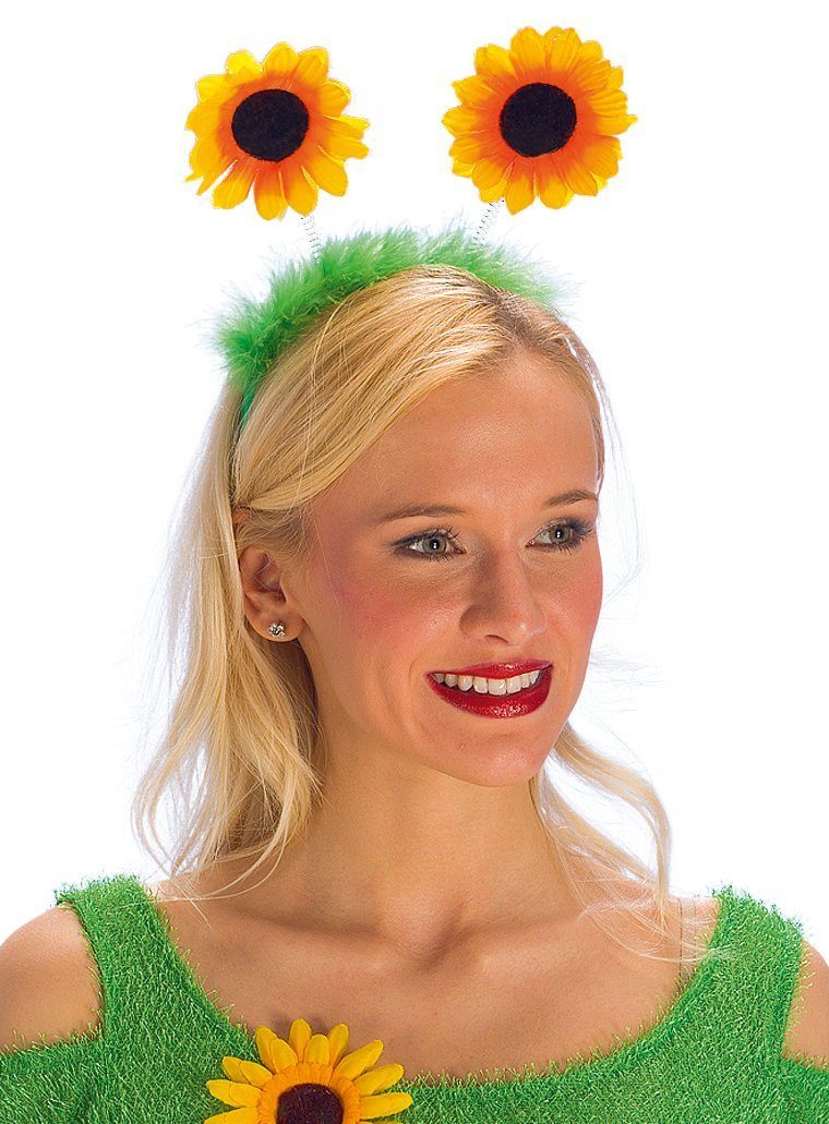 Metamorph Kostüm Hippie Sonnenblumen Haarreif - Fasching Karneval, Kopfschmuck für florale Feen