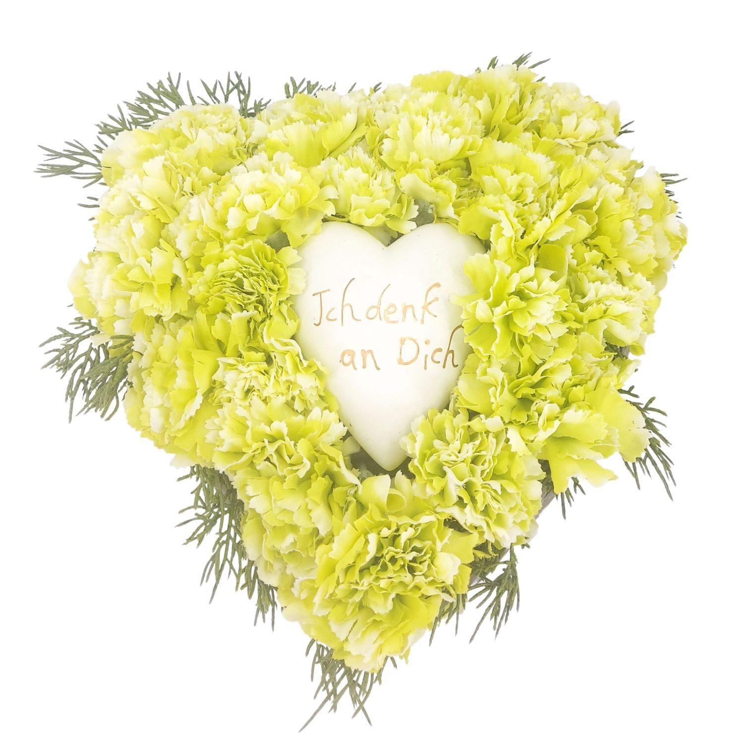 Gestecke Grabschmuck, CreaFlor Home, Höhe 13 cm, Wetterfest, Grün, Herz, H: 13cm