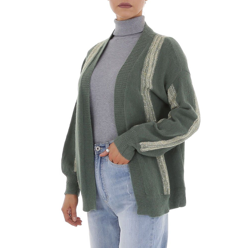 Ital-Design Strickpullover Damen Freizeit Glitzer Gestreift günstig online kaufen