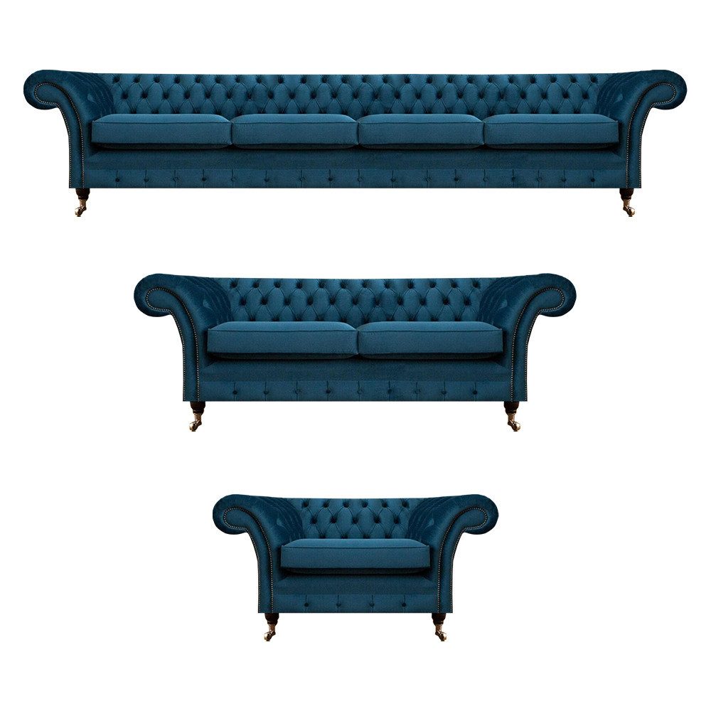 Sofa 3 2 1 Angebote JVmoebel Wohnzimmer-Set Designer Sofas Set Chesterfield Wohnzimmer